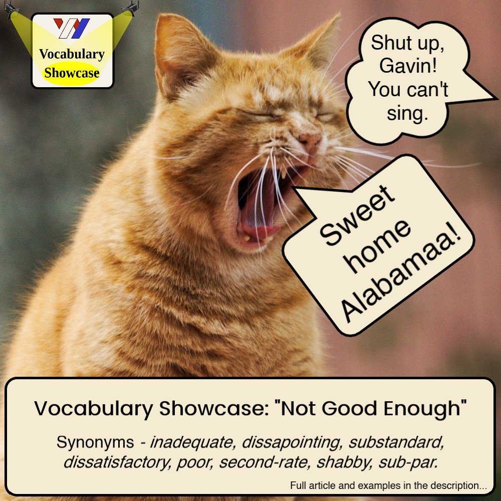 Vocabulary Showcase: Synonyms for “Not Good Enough”