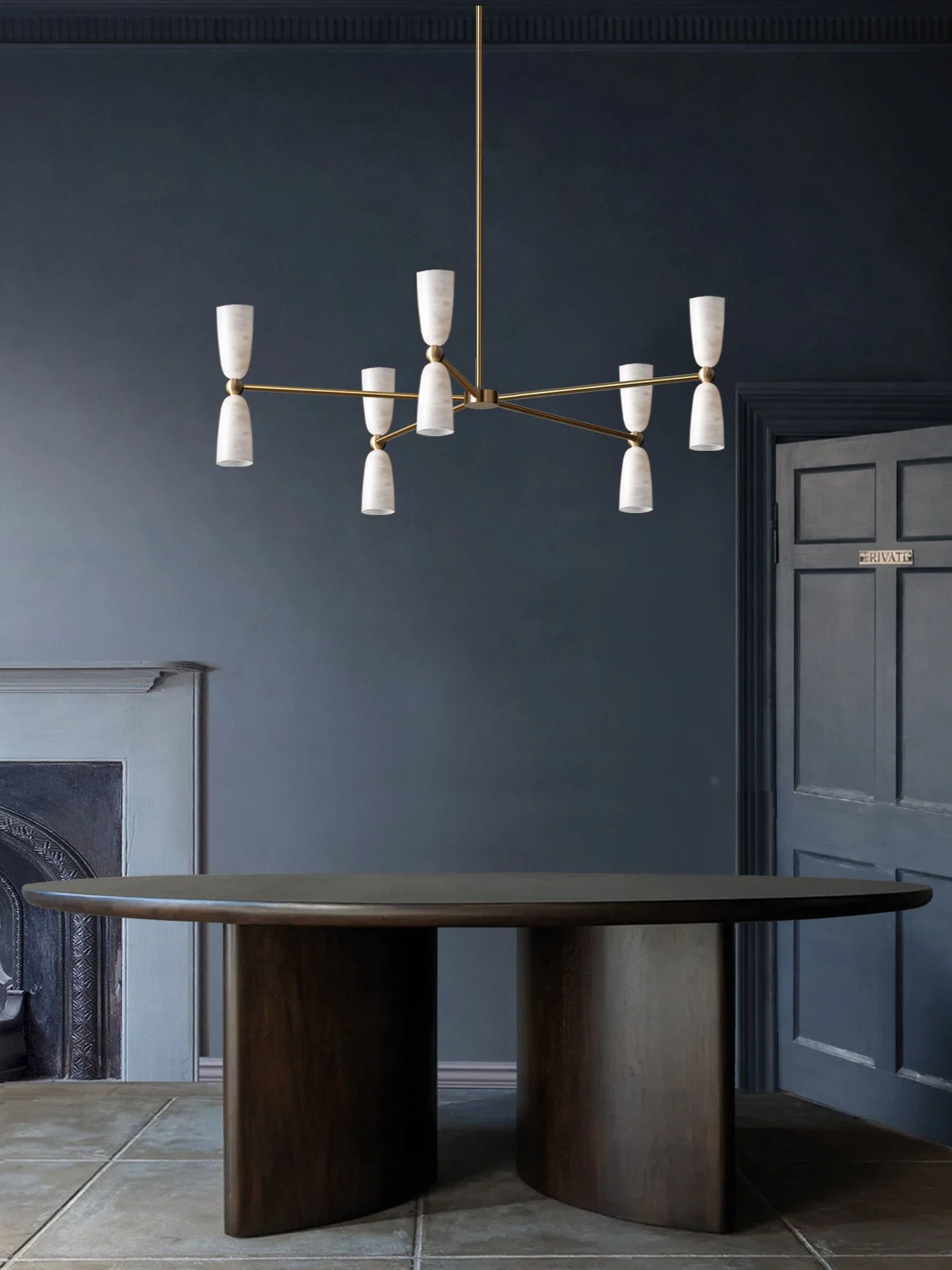 Marc Wood, Figure Chandelier Light, Alabaster Brass 1.jpg