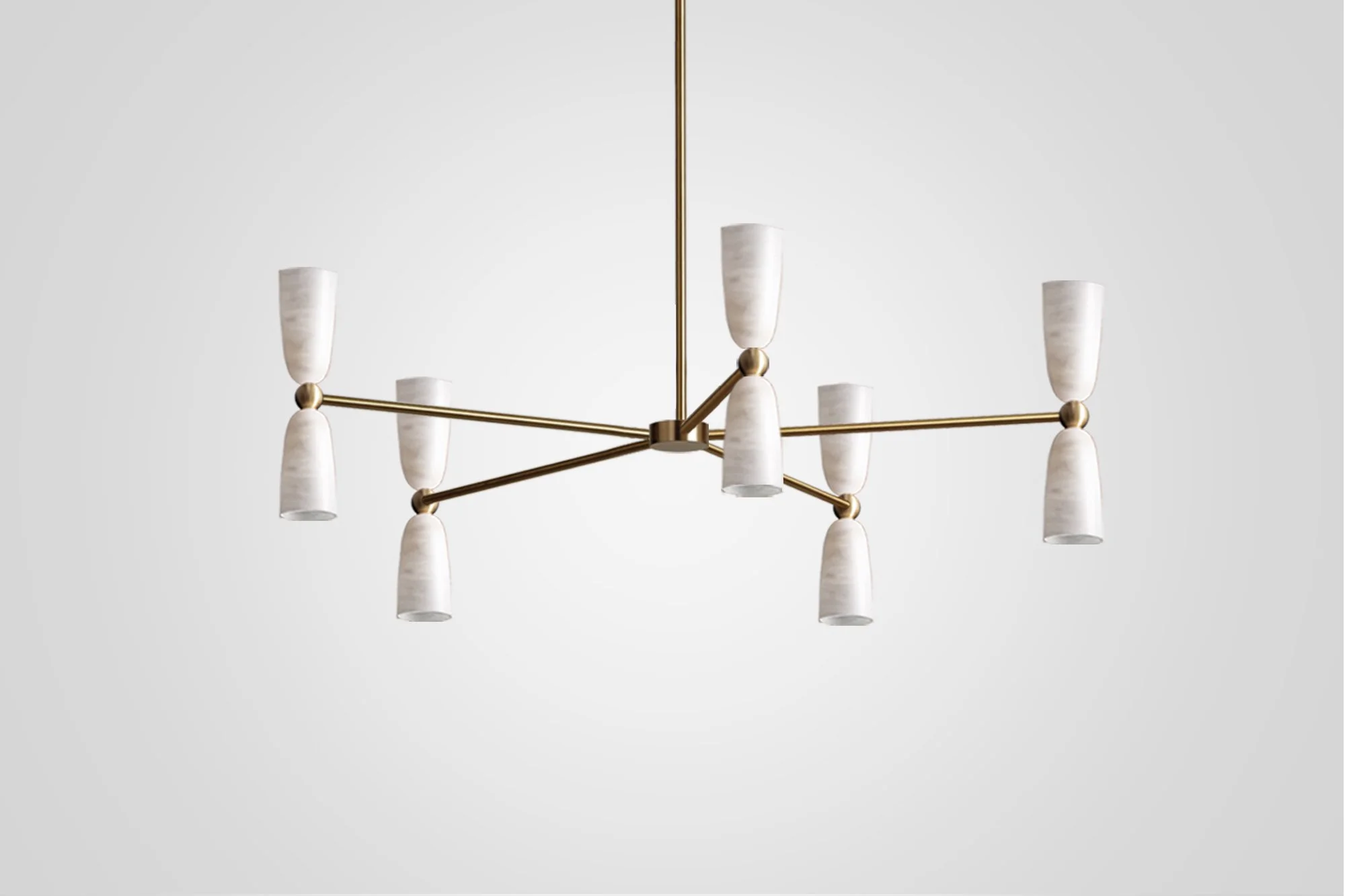 Marc Wood, Figure Chandelier Light, Alabaster Brass 6.jpg