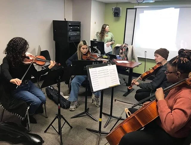 WFI has been working on new material for our fall concert! Members are writing and conducting their own pieces (some to picture!) More details soon!
&bull;
&bull;
&bull;
&bull;
#filmscoringcomposer
#femalecomposers 
#strings
#berkleecollegeofmusic