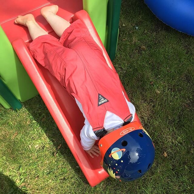 ⛑ safety first!⛑ .
.
For some reason he wants to wear his helmet today 🤷&zwj;♀️ Considering he does all his own stunts, I&rsquo;m definitely not complaining... .
.
.
.
.
#safetyfirst #helmet #safetyhelmet #crashhelmet #toddlerlife #toddler #stunt #s