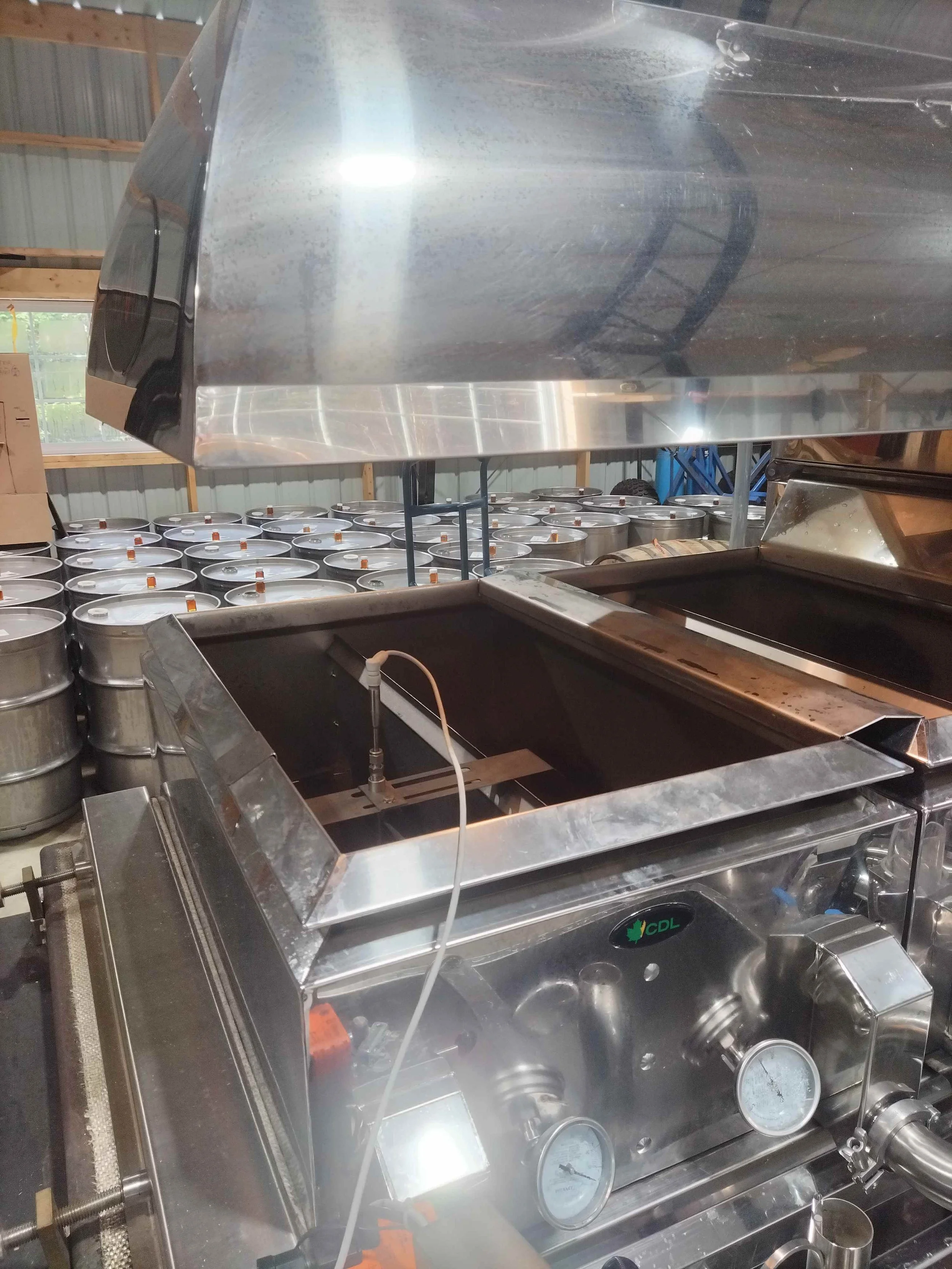 A look inside the syrup pans where the sap is turned into our real Vermont organic maple syrup.