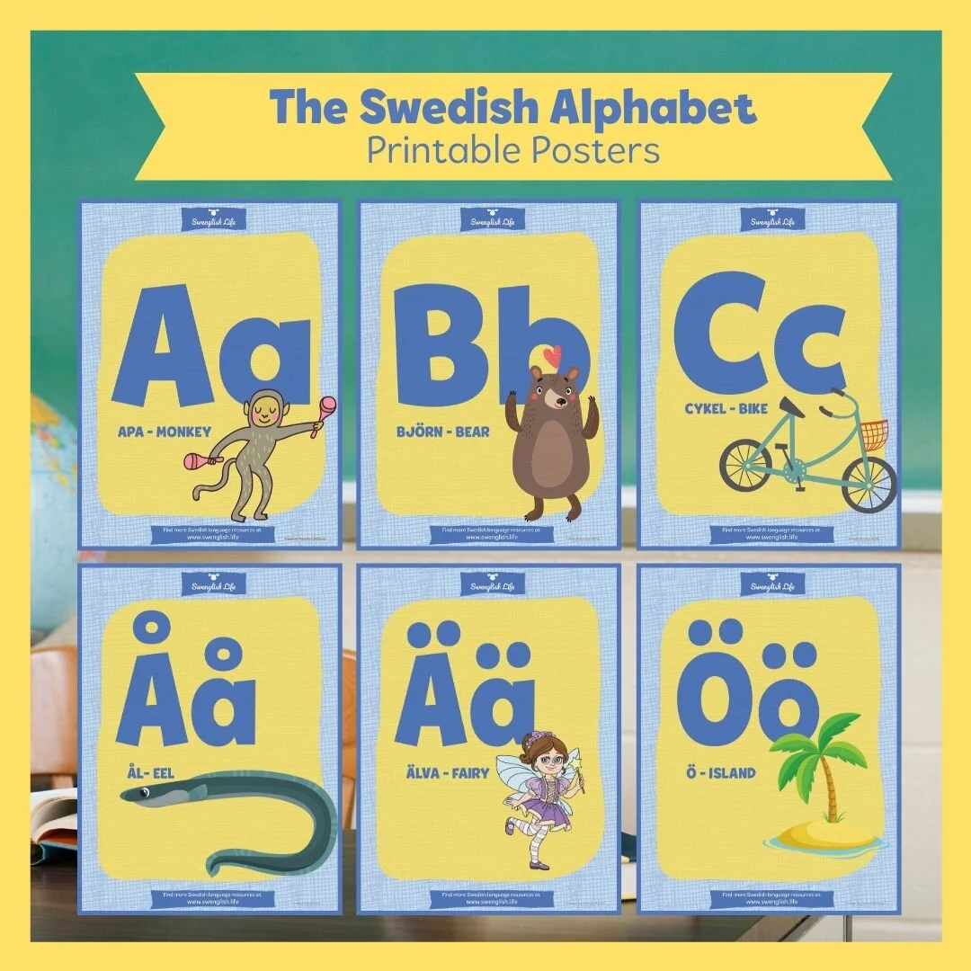 Swedish Alphabet - Printable Posters