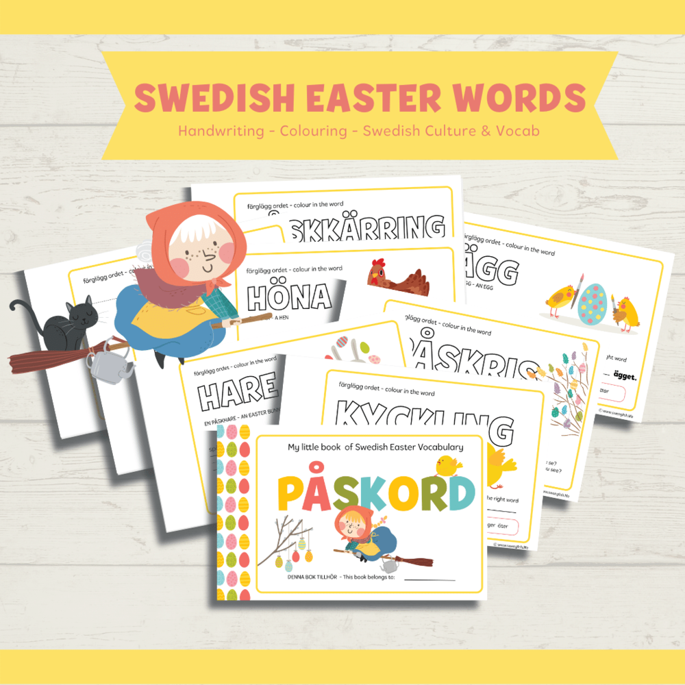Swedish Easter Vocabulary and Writing Kit PDF (ages 4+)
