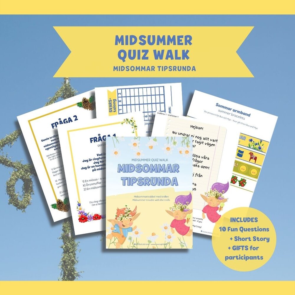 Swedish Midsummer Quiz Walk PDF Kit (ages 4+)