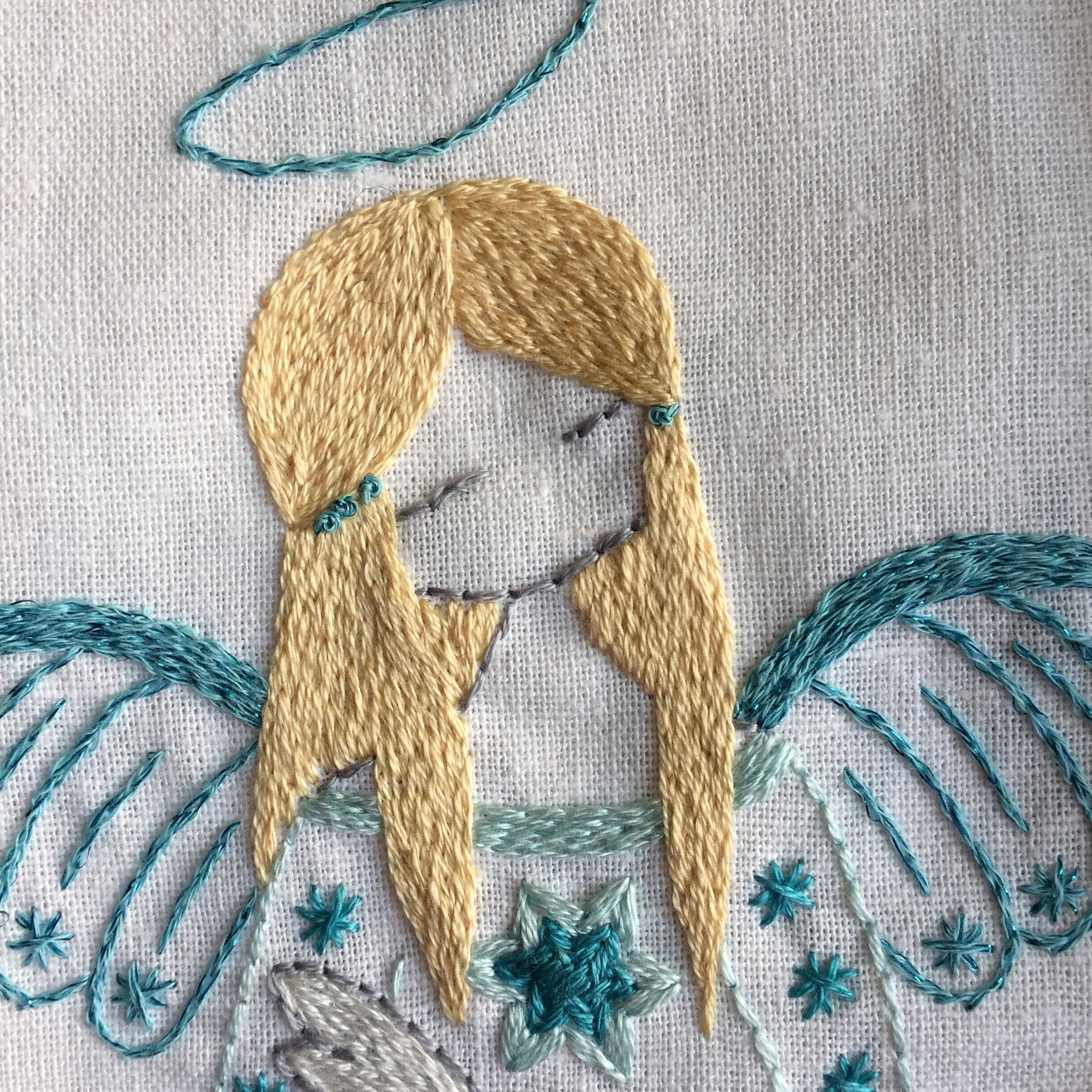 Christmas angel embroidery pattern and a quick how to make her into a
