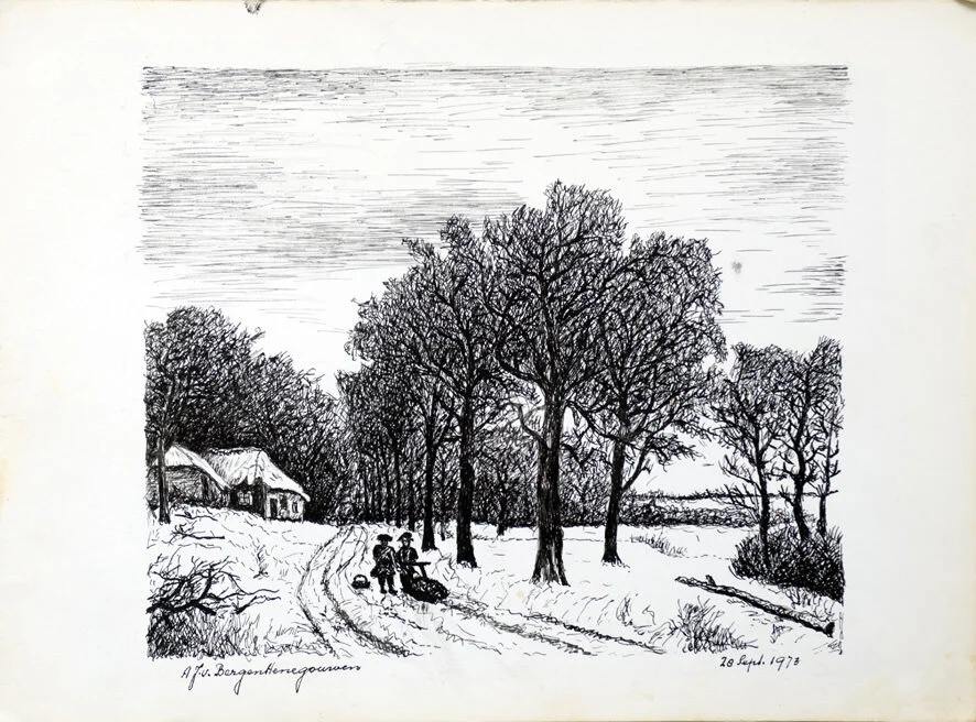 291, 28 september 1973, Winters, naar schilderij Koekkoek.jpg