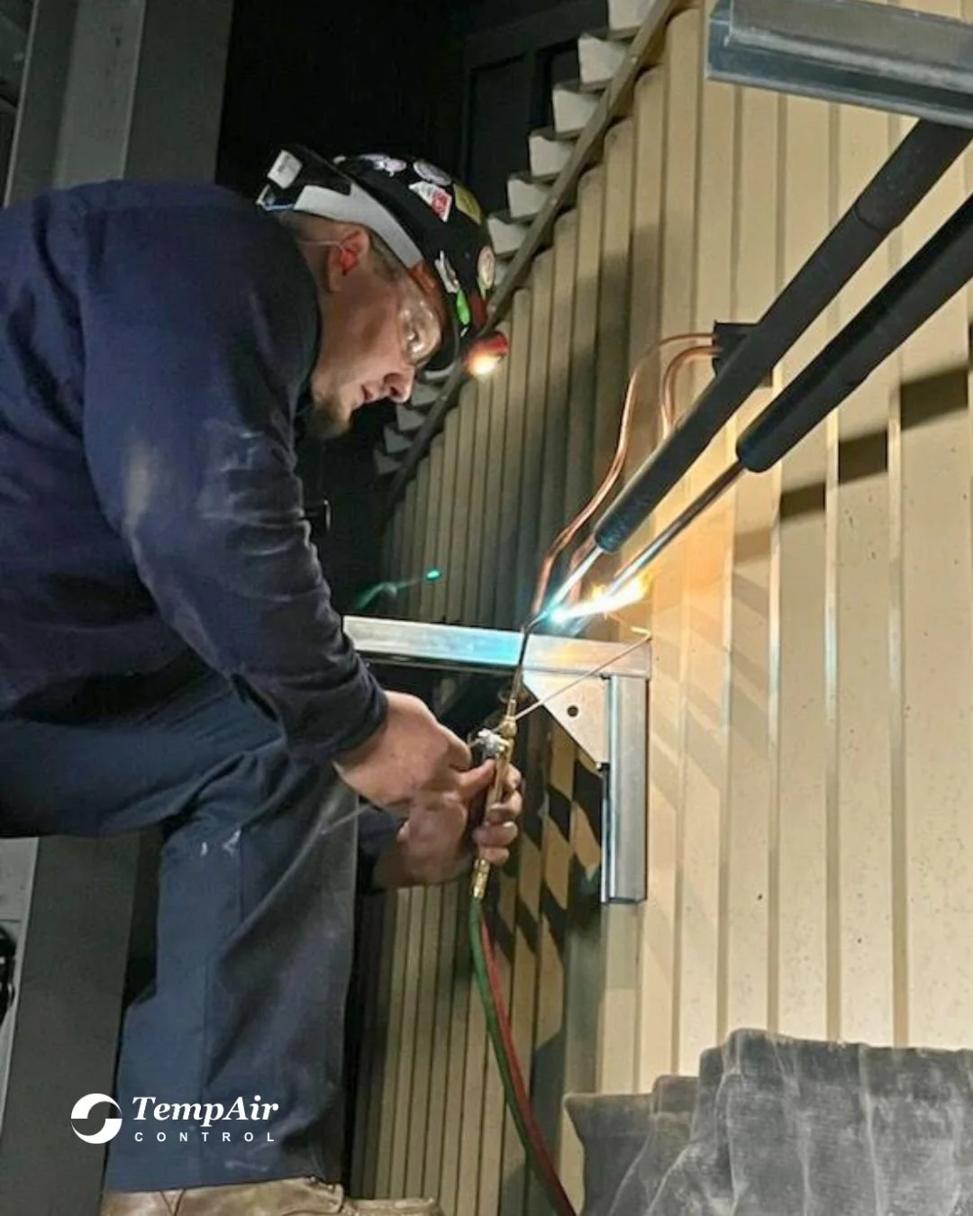 Had to share this awesome late night action shot of @bradywarn13 — one of the coolest we’ve got!
.
.
.
.
#teamtempaircontrol #hvac #brazing #tempaircontrol #overtime