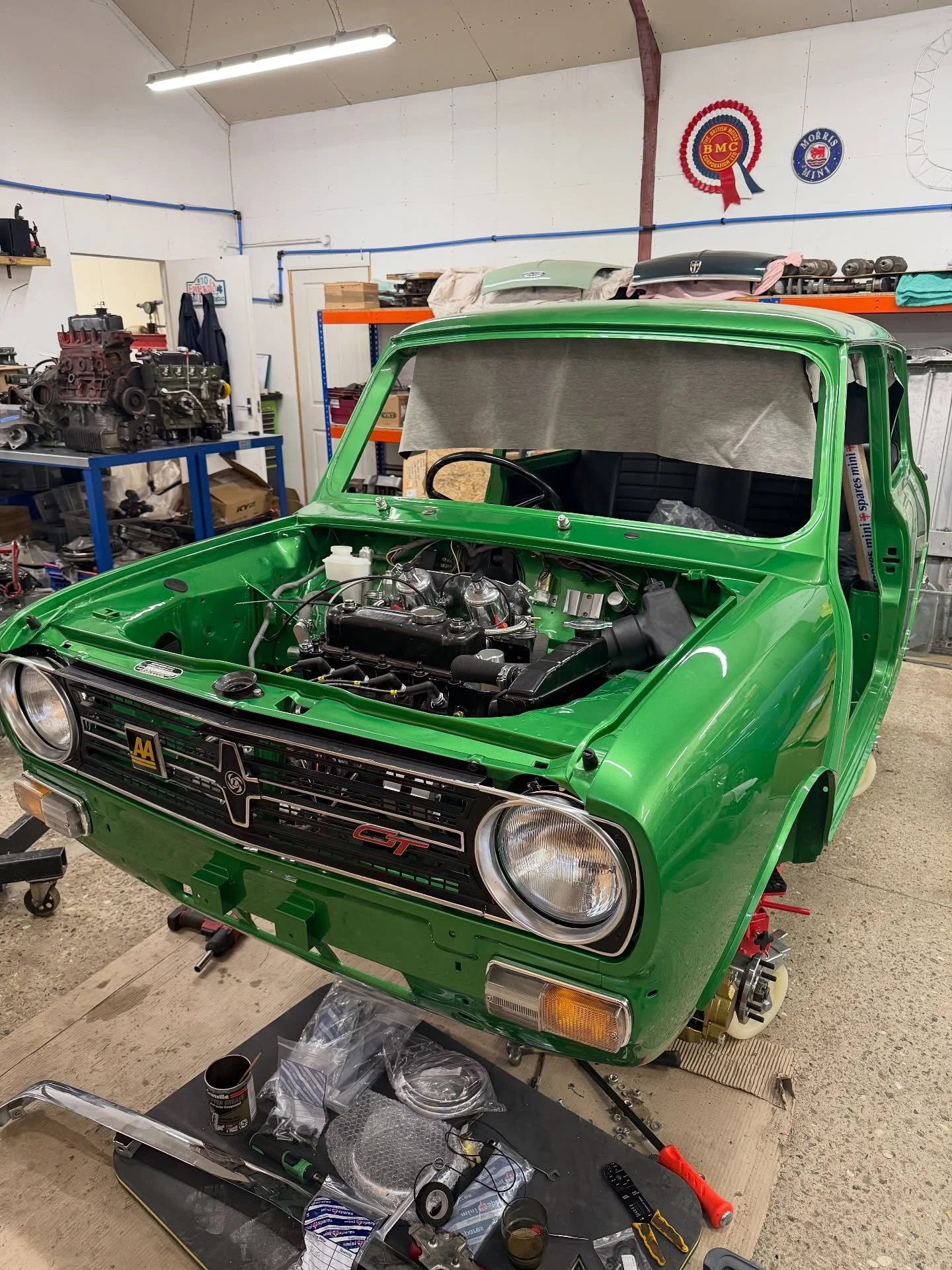 Starting to look a little more like a real GT. First start wont be far off! 
📧 chris@craftedclassics.co.uk
www.craftedclassics.co.uk
📞 01728628538
.
. 
.
.
.
.  #lovemyjob #clean #aseries #aseriesengine #aseriesspecialist #craftedclassicstuning #m