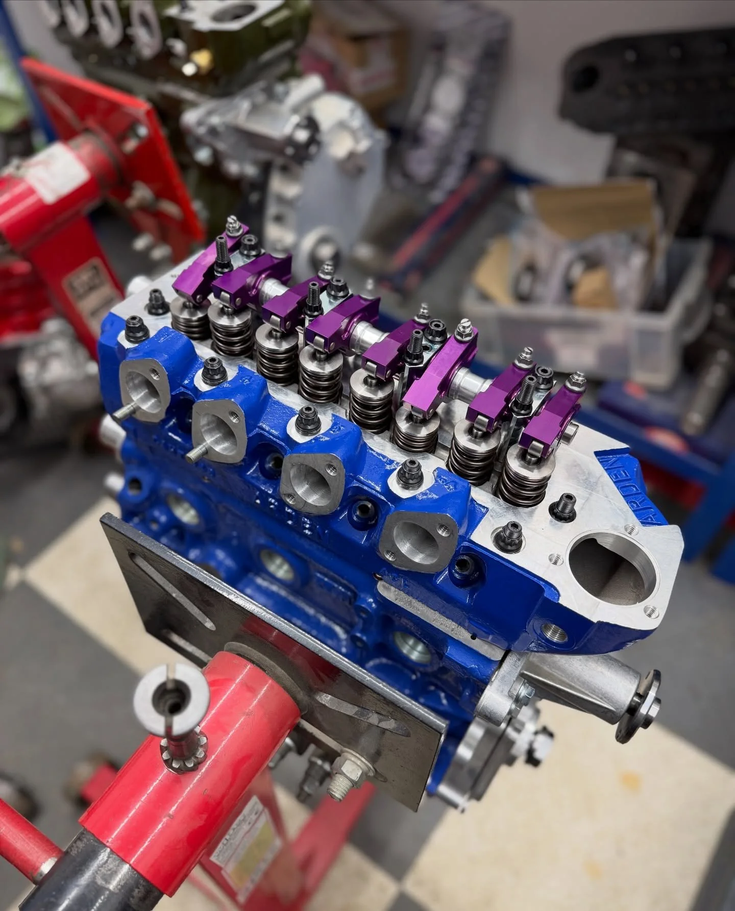 Dyno time for this next week! Can&rsquo;t wait to hear it finally go after being almost a year in build due to the lack of the 8 port heads being available. #classiccars #fuel #engineering #performance #mini