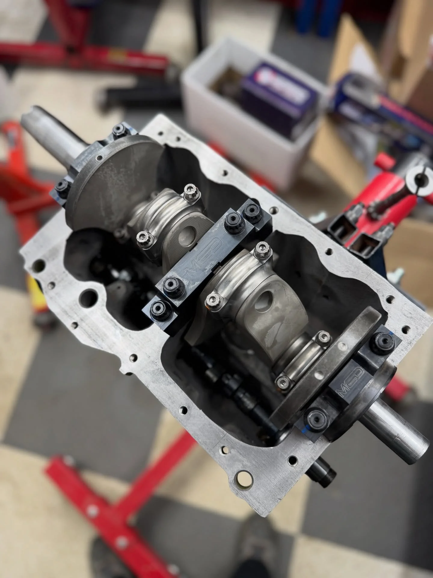 That&rsquo;s the rotating assembly done. Onto cylinder head and gearbox now. Steel rods, steel crank and forged pistons with steel cap conversion is just a recipe for a smashing 4 banger! #engine #mini #workshop #classiccars #race