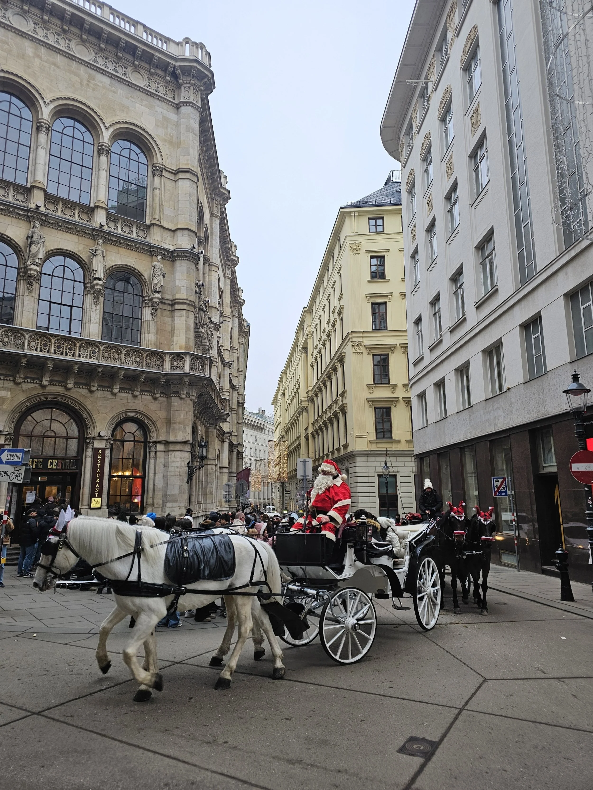 Father Christmas on horse and carriage