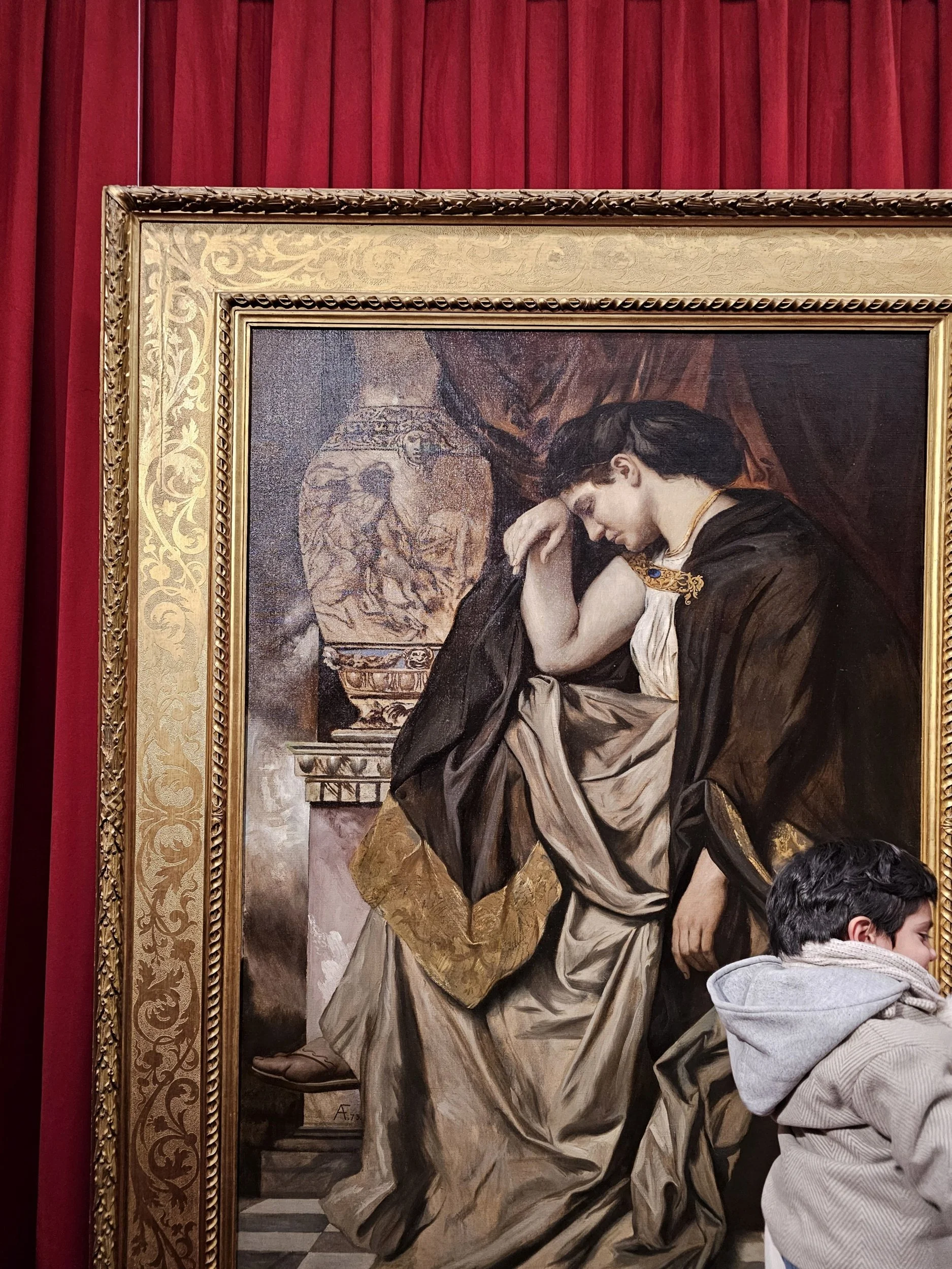 Little boy in front of Medea by Anselm Feuerbach