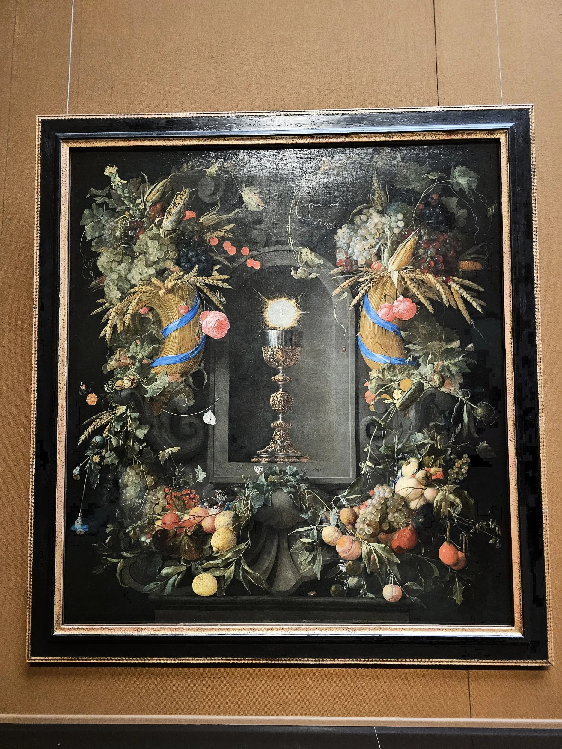 Eucharist in fruit wreath by Jan Davidsz