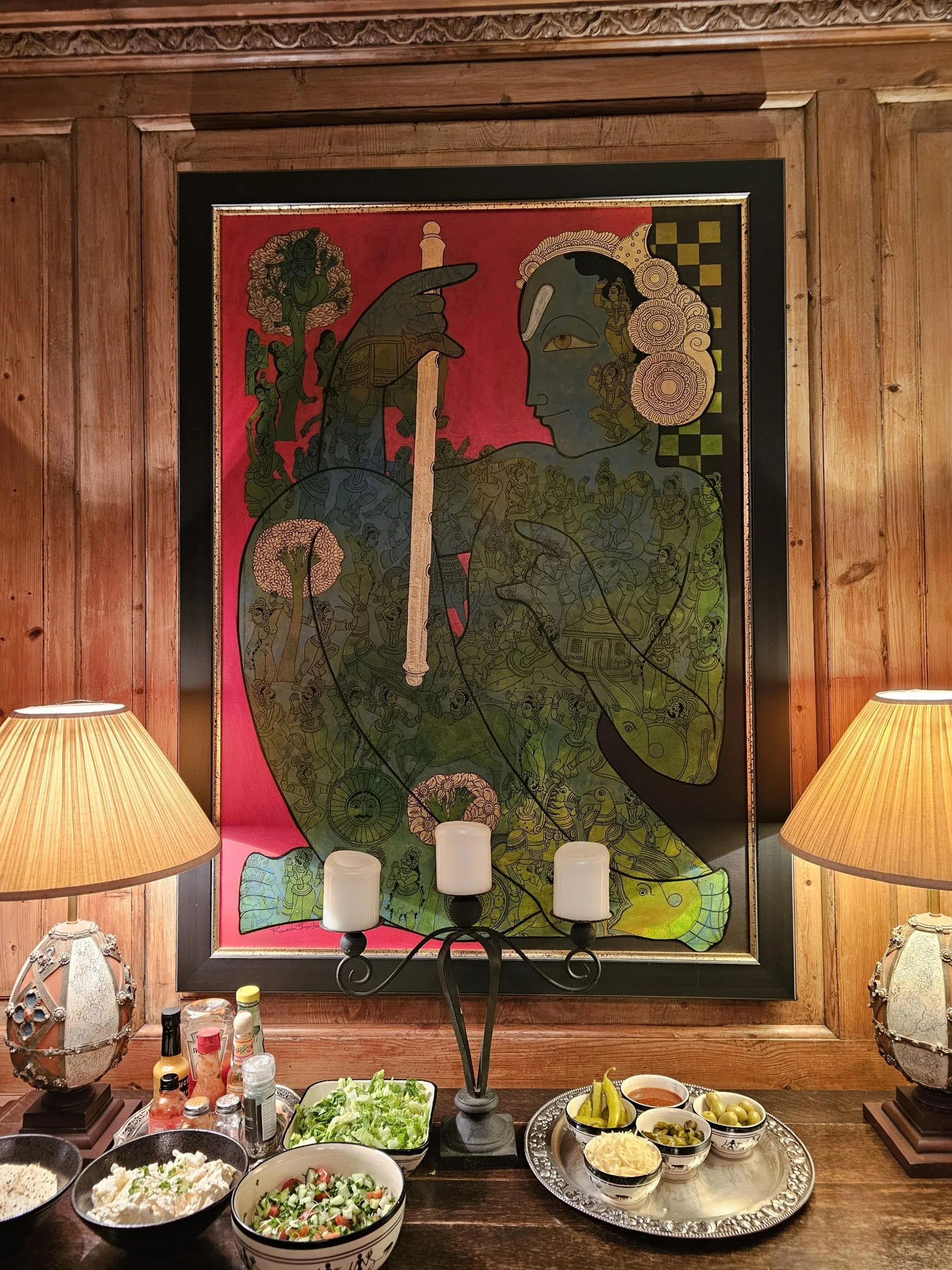 Painting in dining room