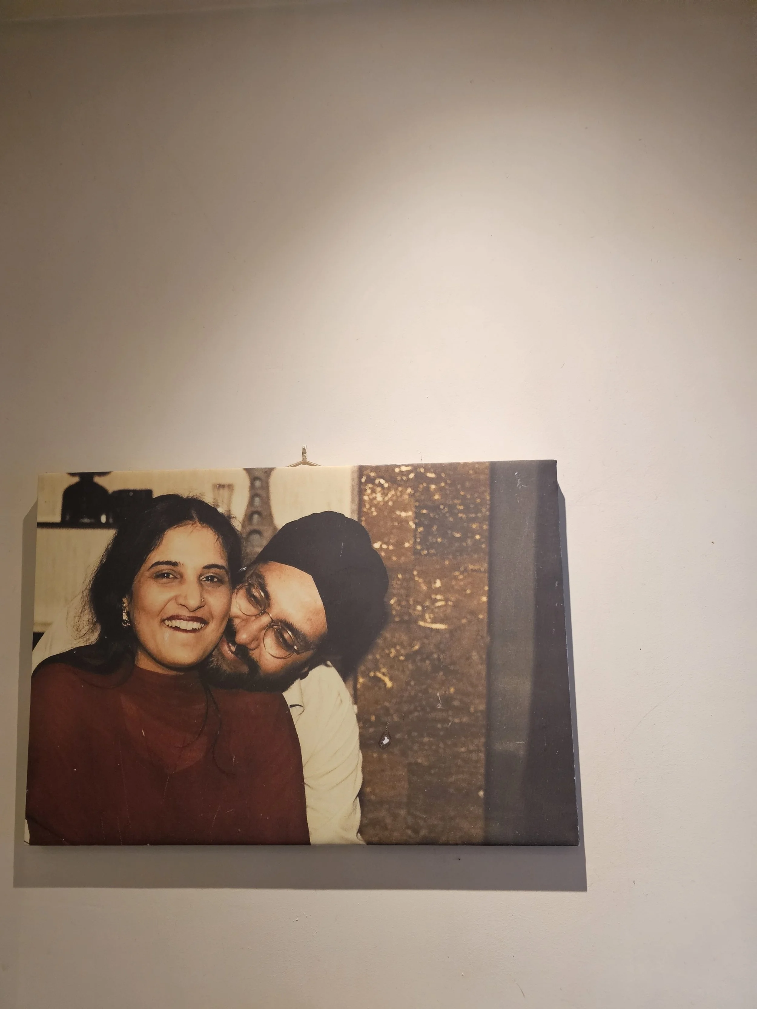 A portrait of a happy Sikh couple