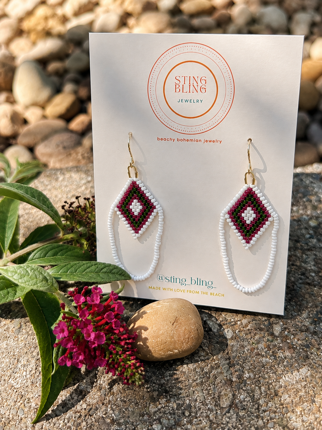 White Moon Earrings