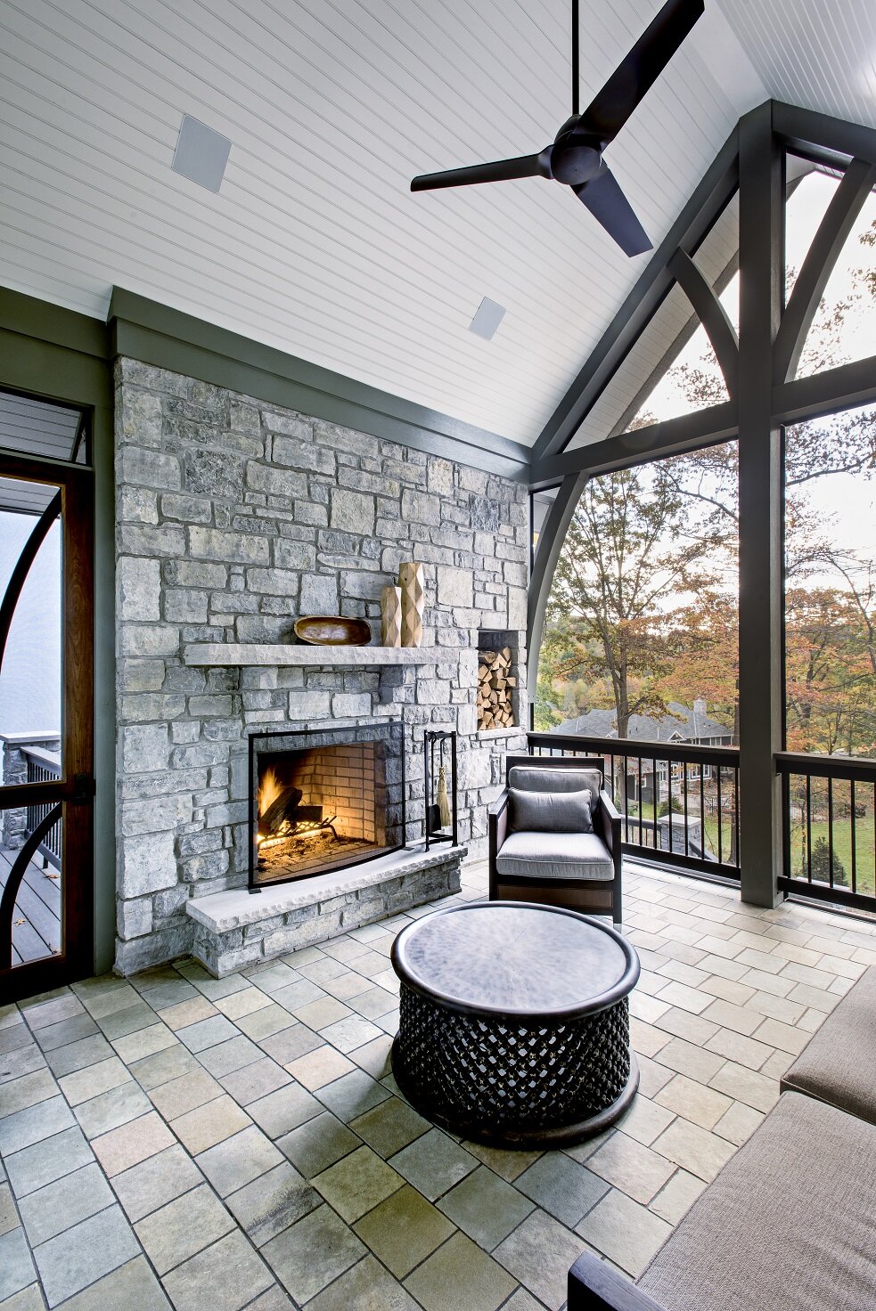 Interior of screened porch