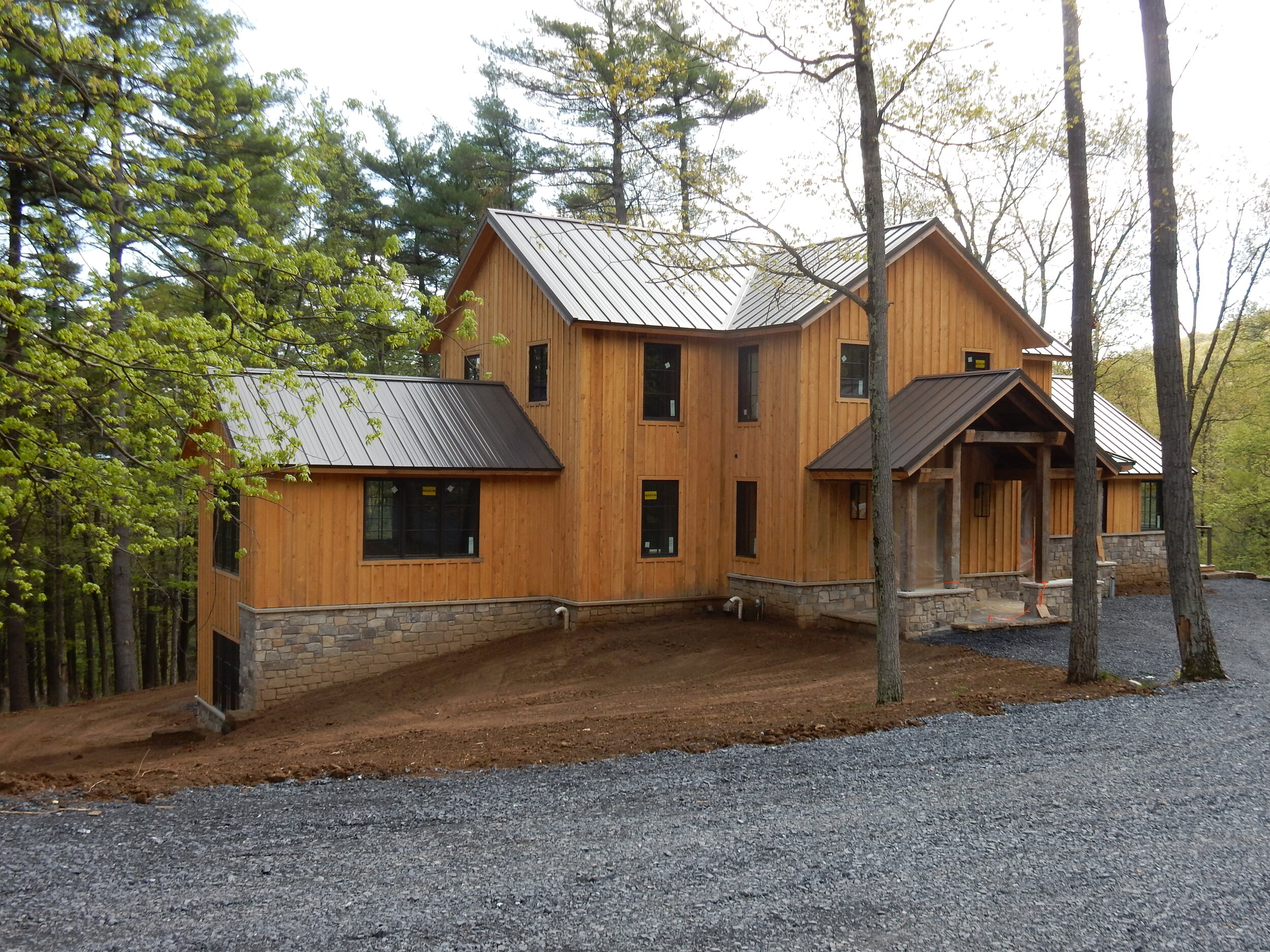 Exterior view from driveway, prior to landscaping