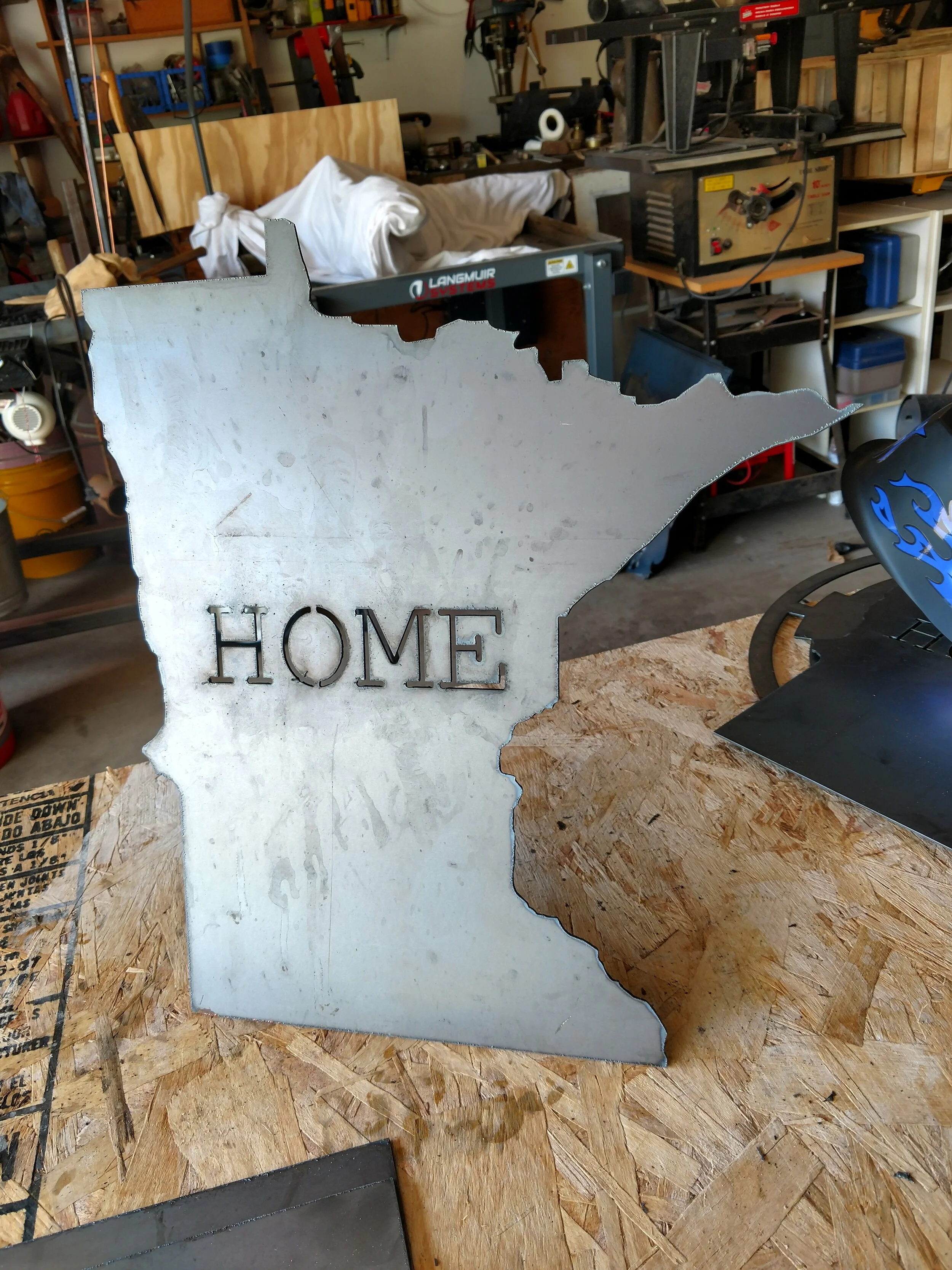 cnc cut steel Minnesota home sign
