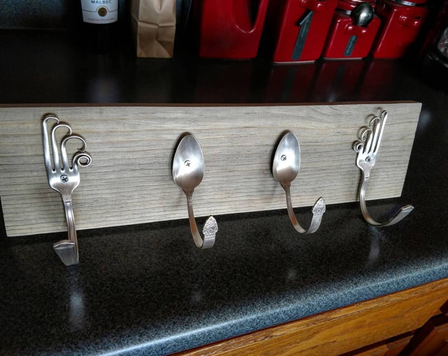 custom reclaimed silverware coat hook