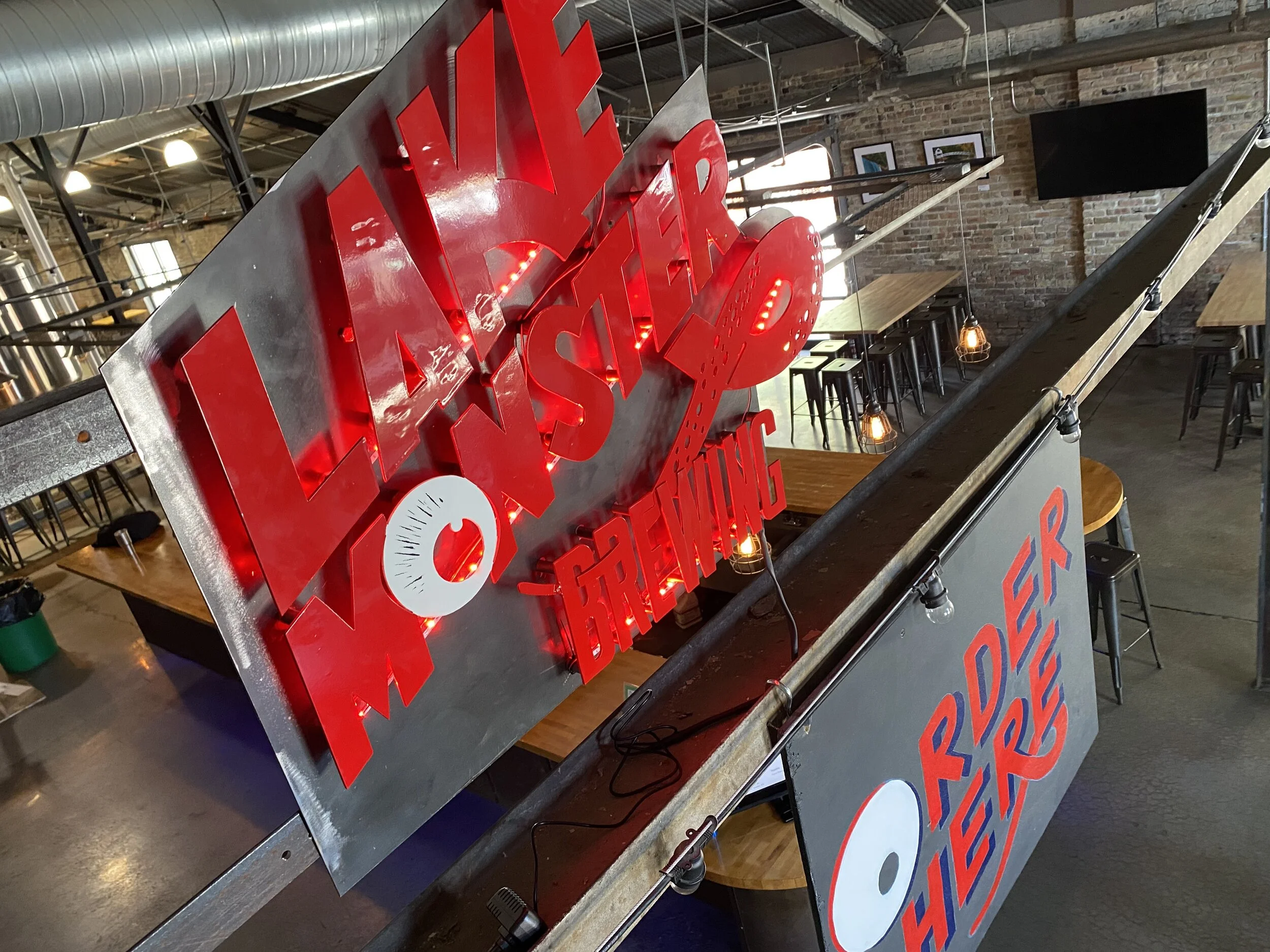 Custom Metal Brewery Sign, LED backlit - Somnus Customs LLC