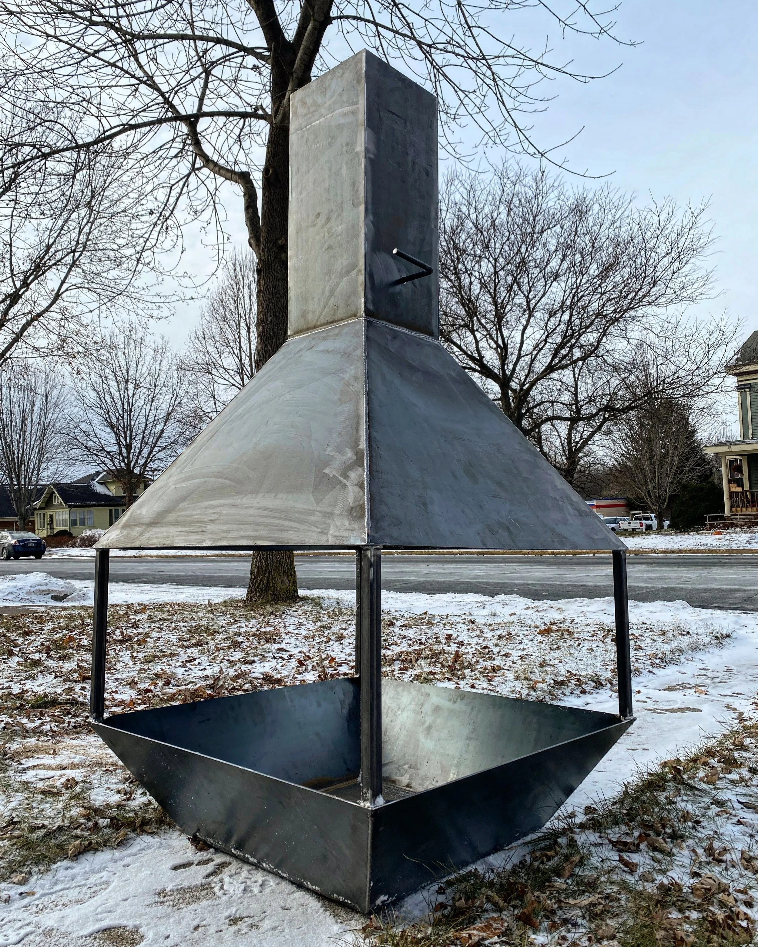 Custom Steel Chiminea Fire Pit