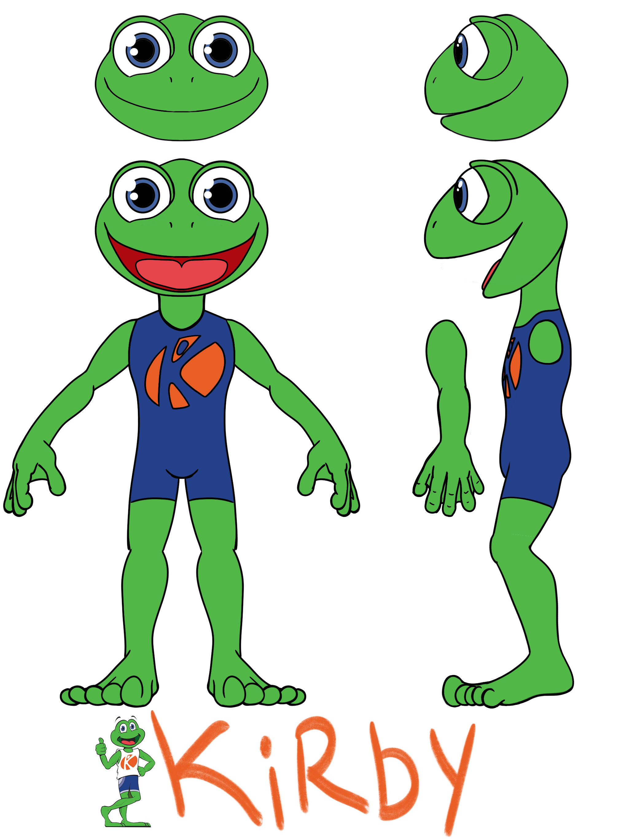 Kirby's redesign from The Klub Gymnastics' original character concept