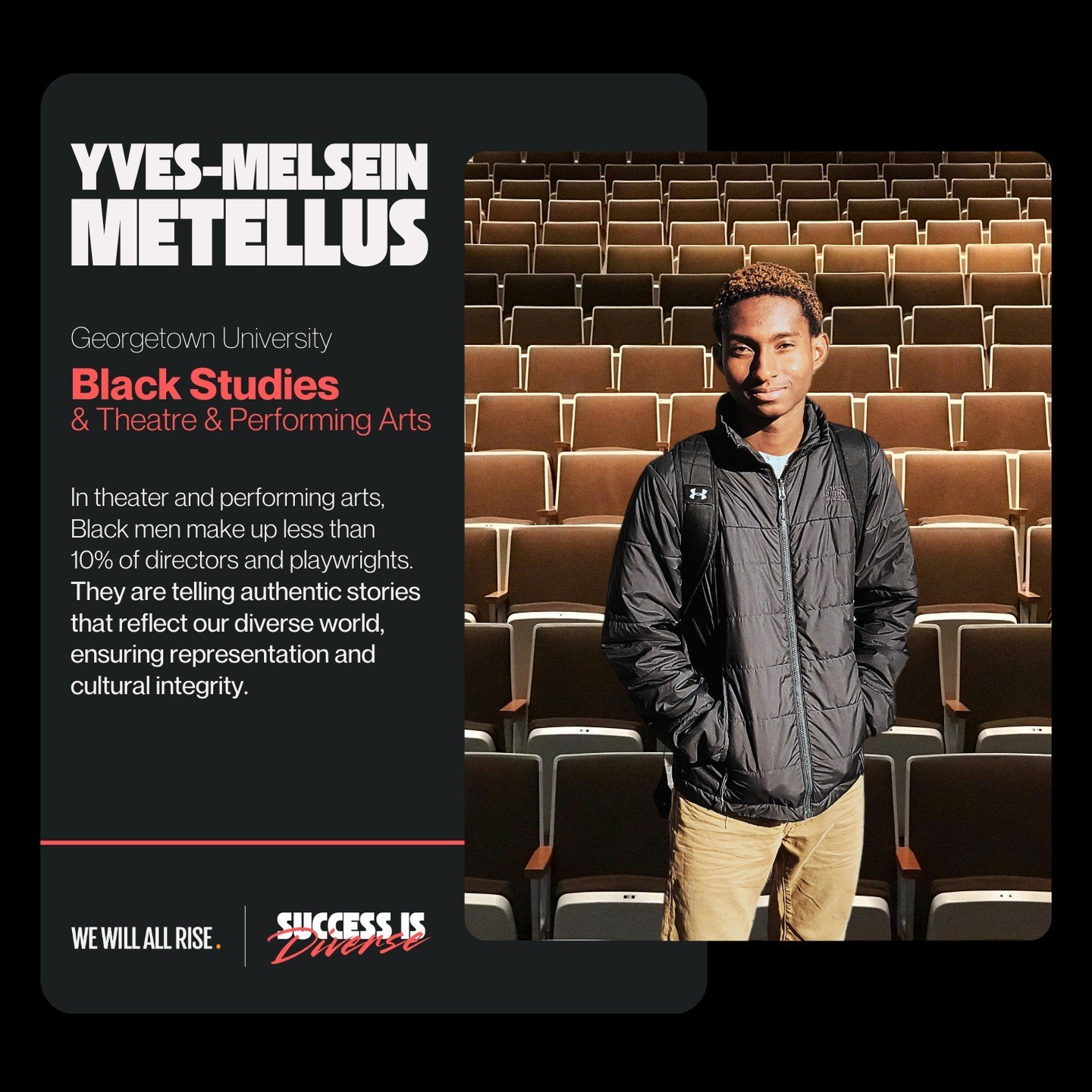 Representation on stage matters! This week, we&rsquo;re proud to spotlight Free MIND Yves-Melsein Metellus from our Philadelphia cohort, who&rsquo;s paving the way for more diversity in theatre and the performing arts. ⁠
⁠
Diversity in higher educati