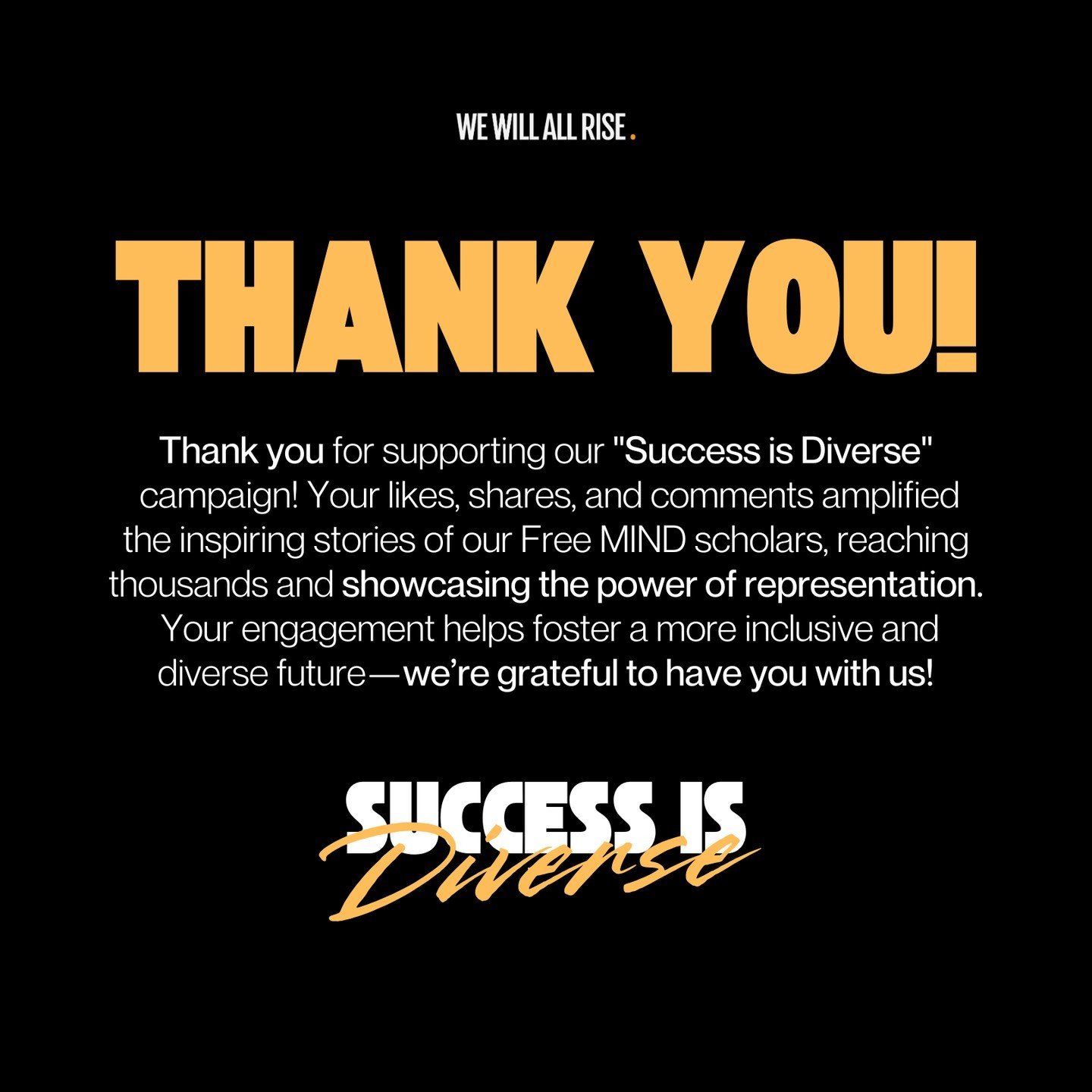 As our &quot;Success is Diverse&quot; campaign comes to a close, we reflect on the incredible stories we've shared and the inspiring journeys of Black and Brown men in higher education and diverse professional fields.⁠
⁠
Let&rsquo;s continue to celeb
