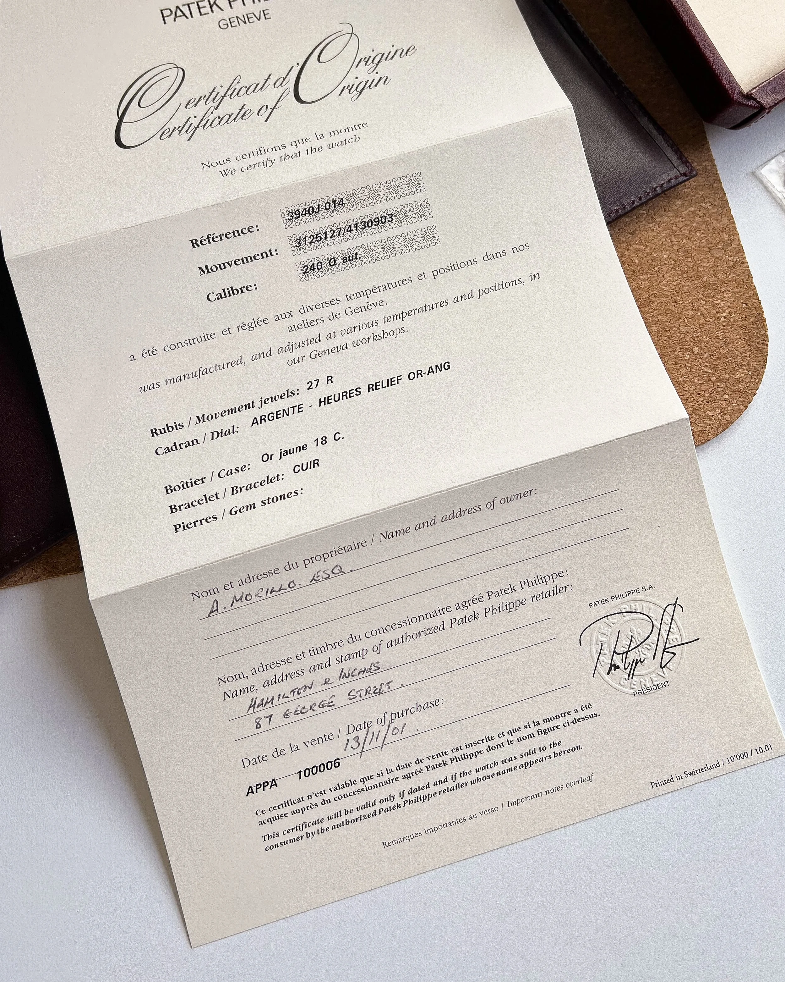 2001 Patek Philippe Perpetual Calendar 3940J Full Set + Dec 2025 Patek Service 17.JPG