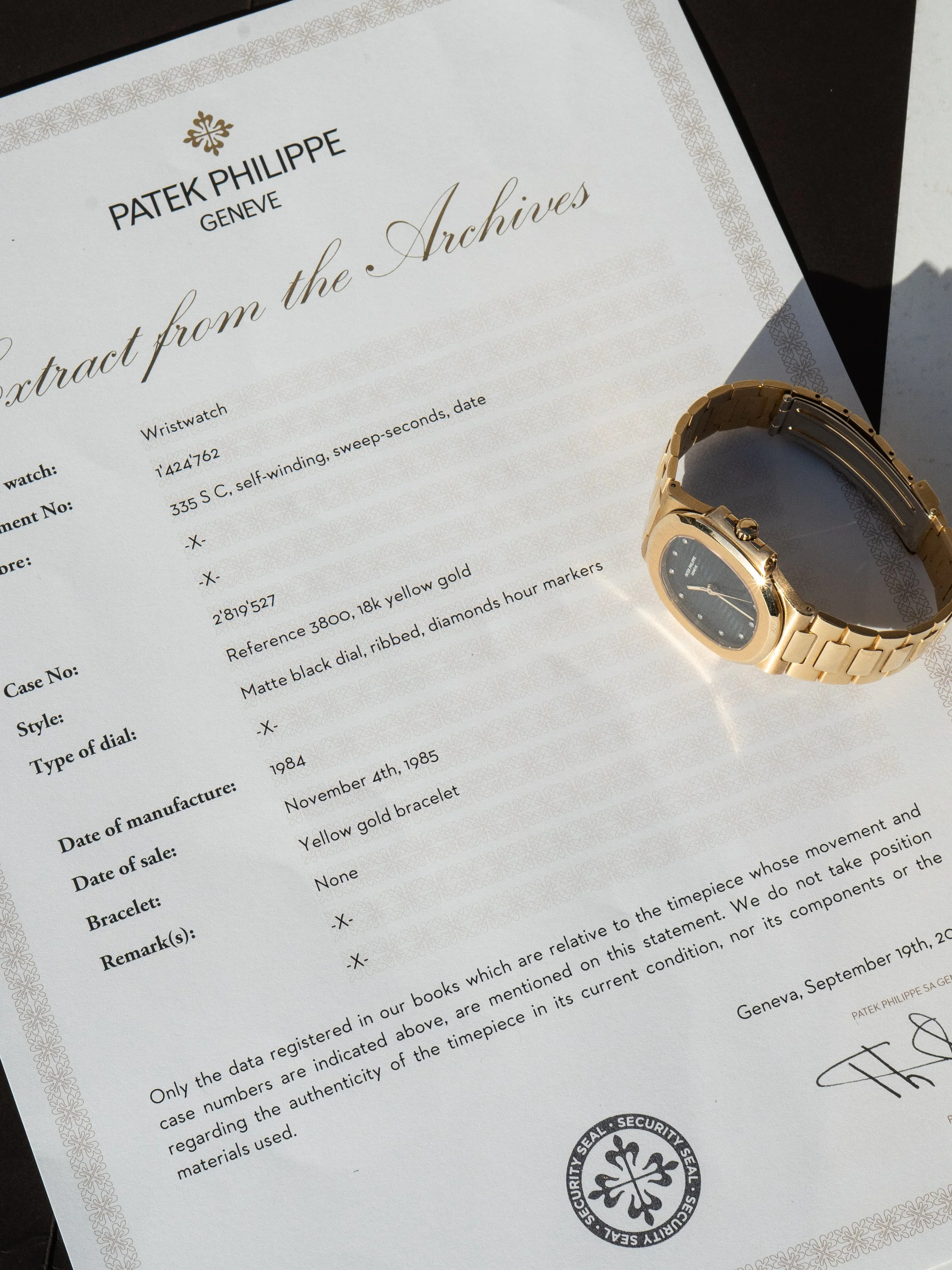 1985 Patek Philippe Nautilus 3800J With Archive Extract 8.JPG