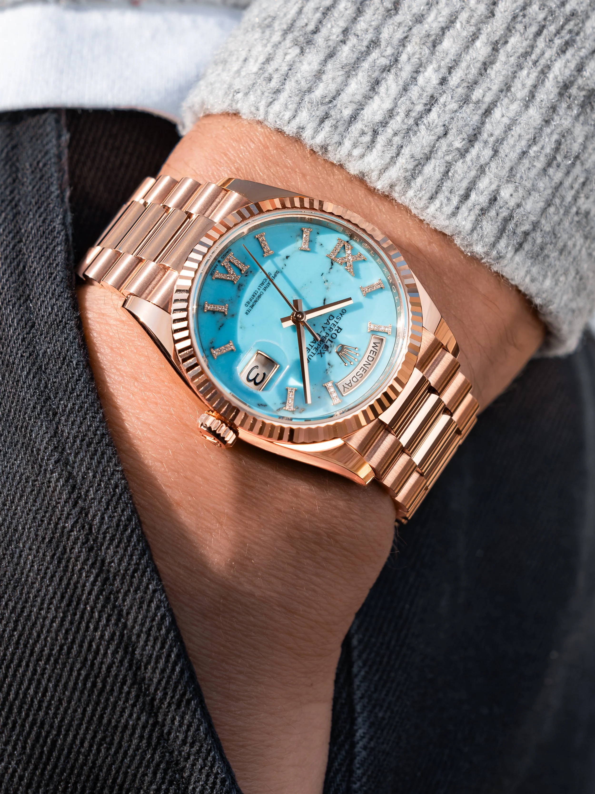 2025 Rolex Day-Date 36 128235 ‘Turquoise Stone’ Complete Set 3.JPEG