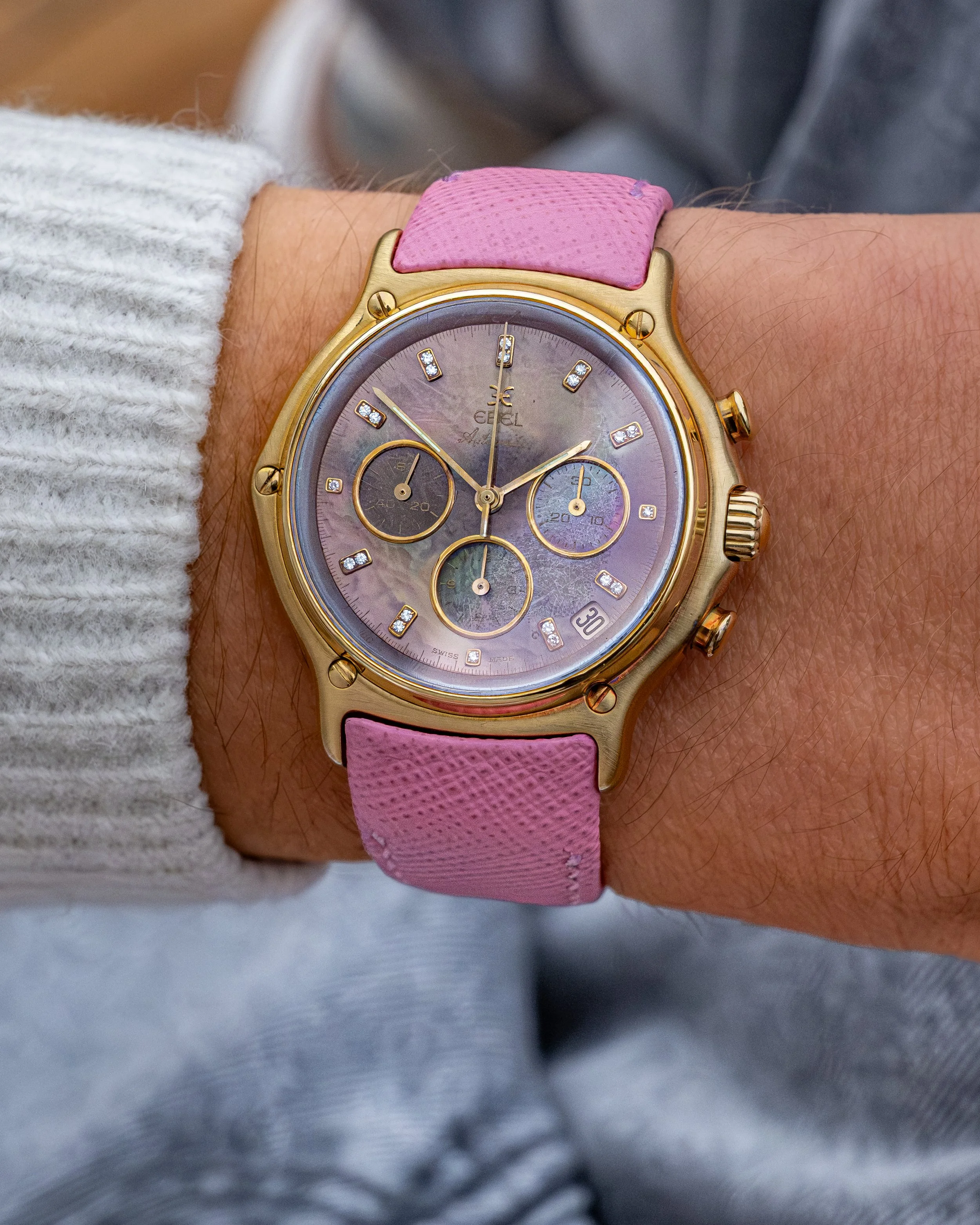 Circa 1990’s Ebel El Primero Chronograph 8134901 Dark Mother-Of-Pearl Dial 11.JPEG