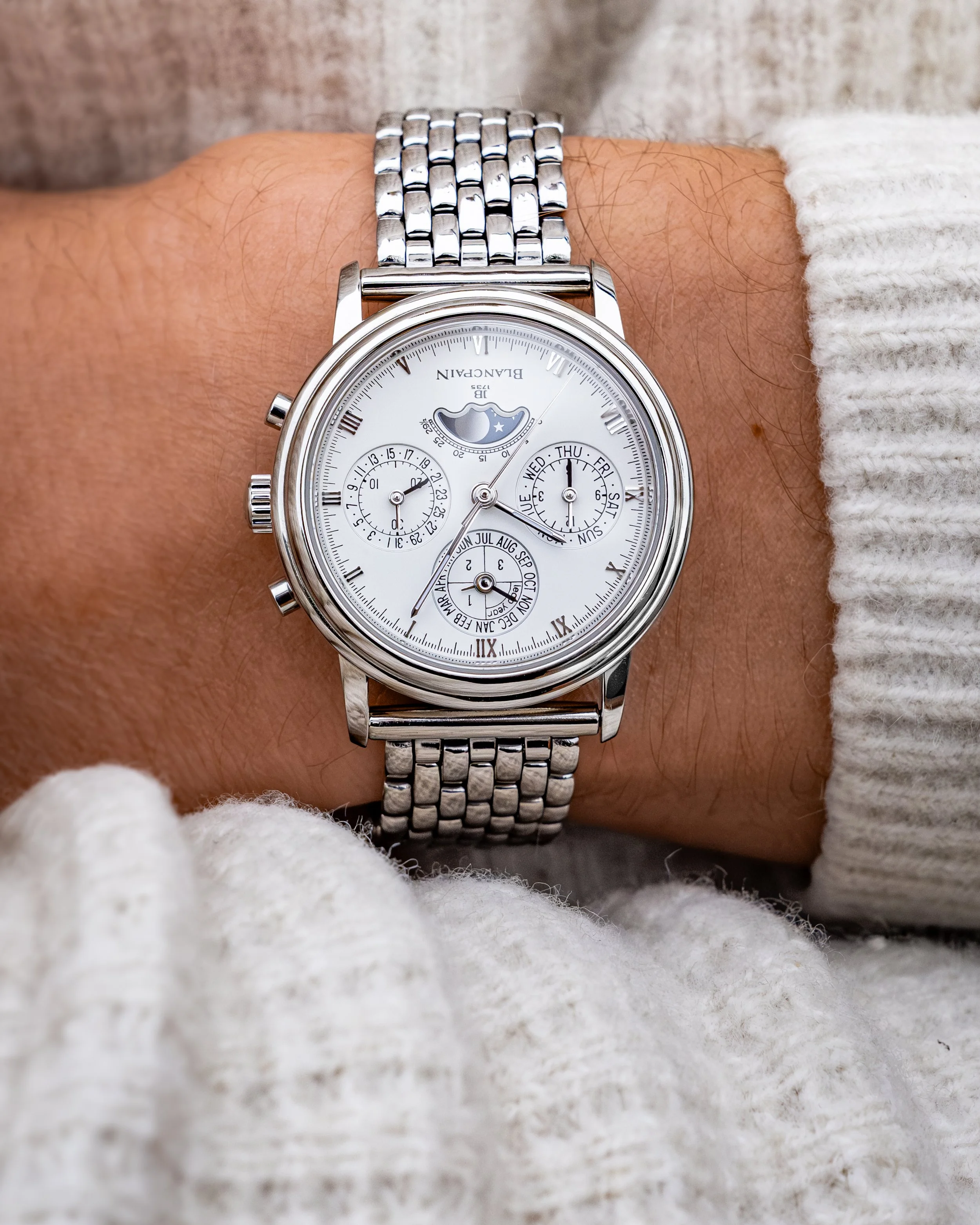 1990's Blancpain Perpetual Calendar Chronograph 5585 Steel with Blank Papers 9.JPEG