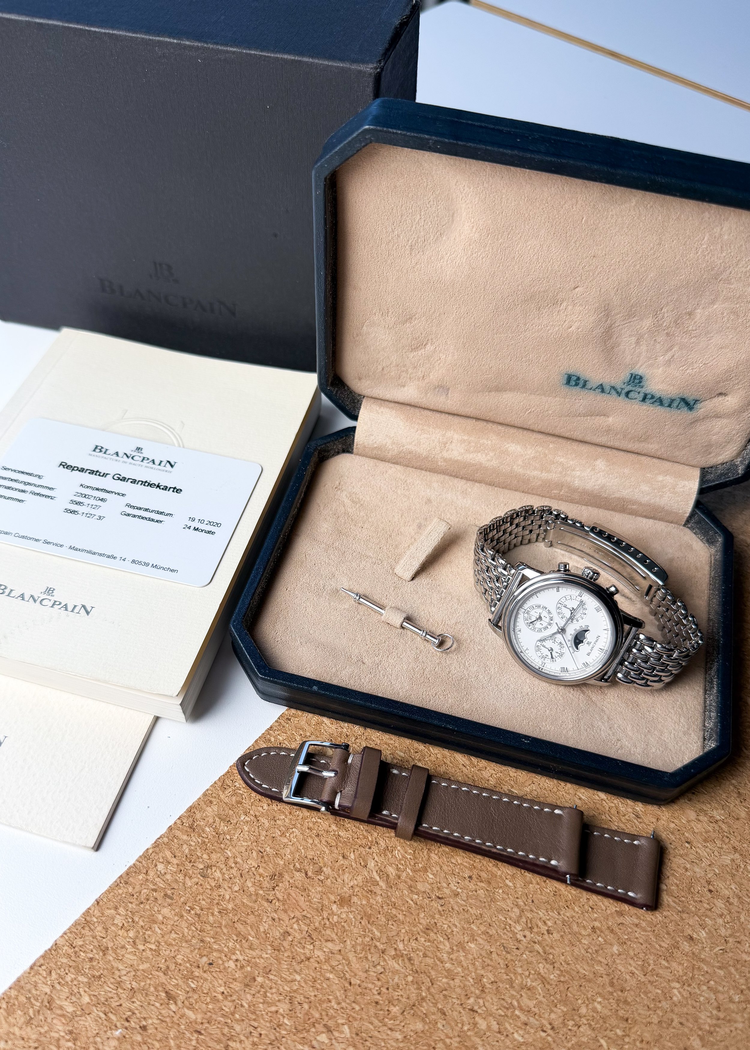 1990's Blancpain Perpetual Calendar Chronograph 5585 Steel with Blank Papers 7.JPG