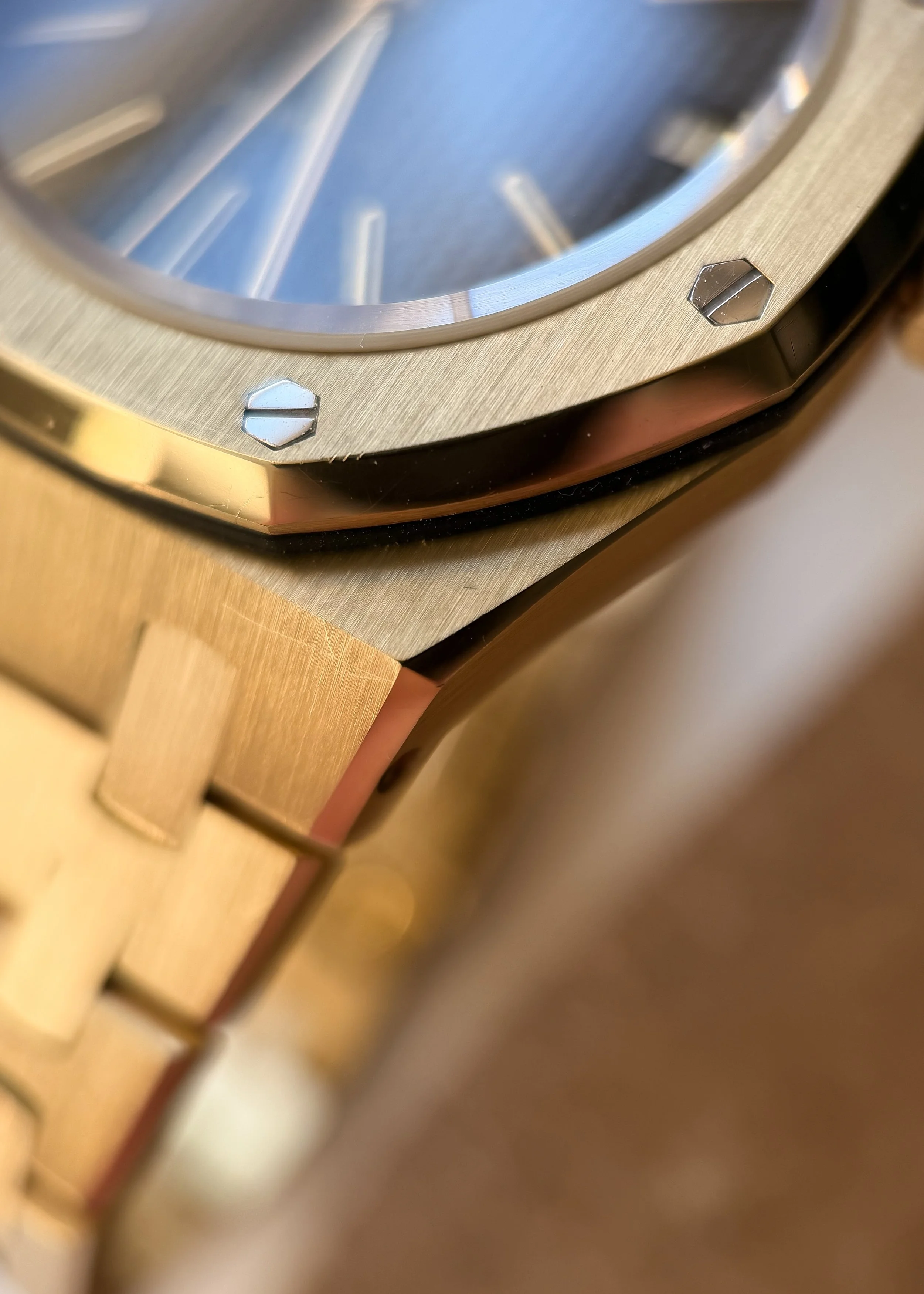 Circa 1980 Audemars Piguet Royal Oak 4100BA Black Gilt Dial 1.JPG