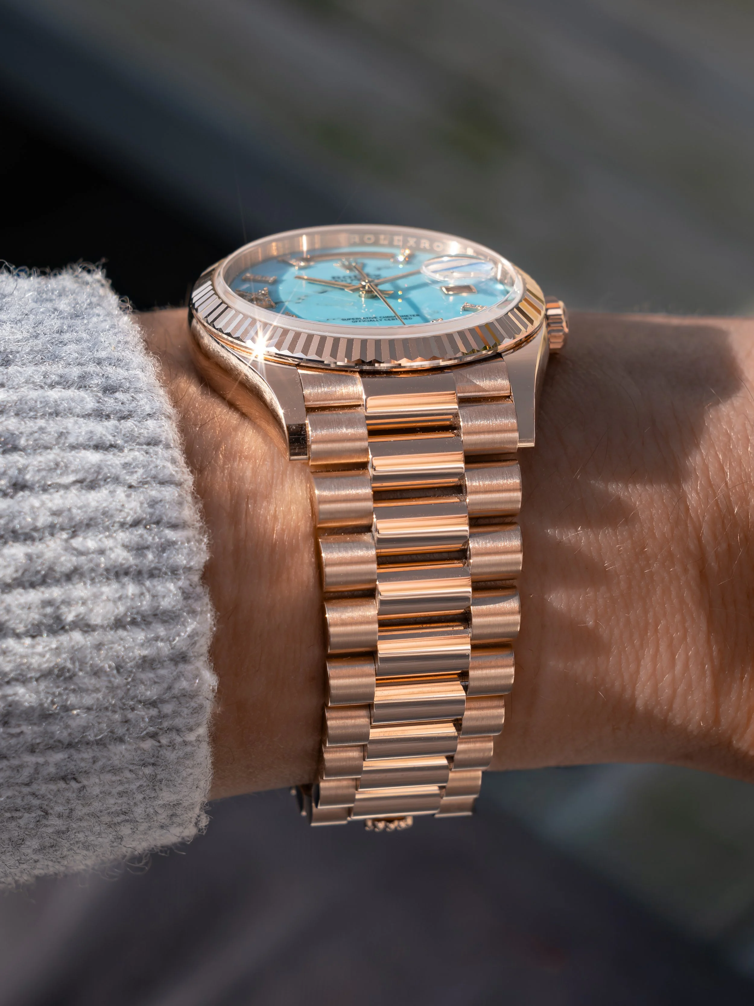 2025 Rolex Day-Date 36 128235 ‘Turquoise Stone’ Complete Set 1.JPEG