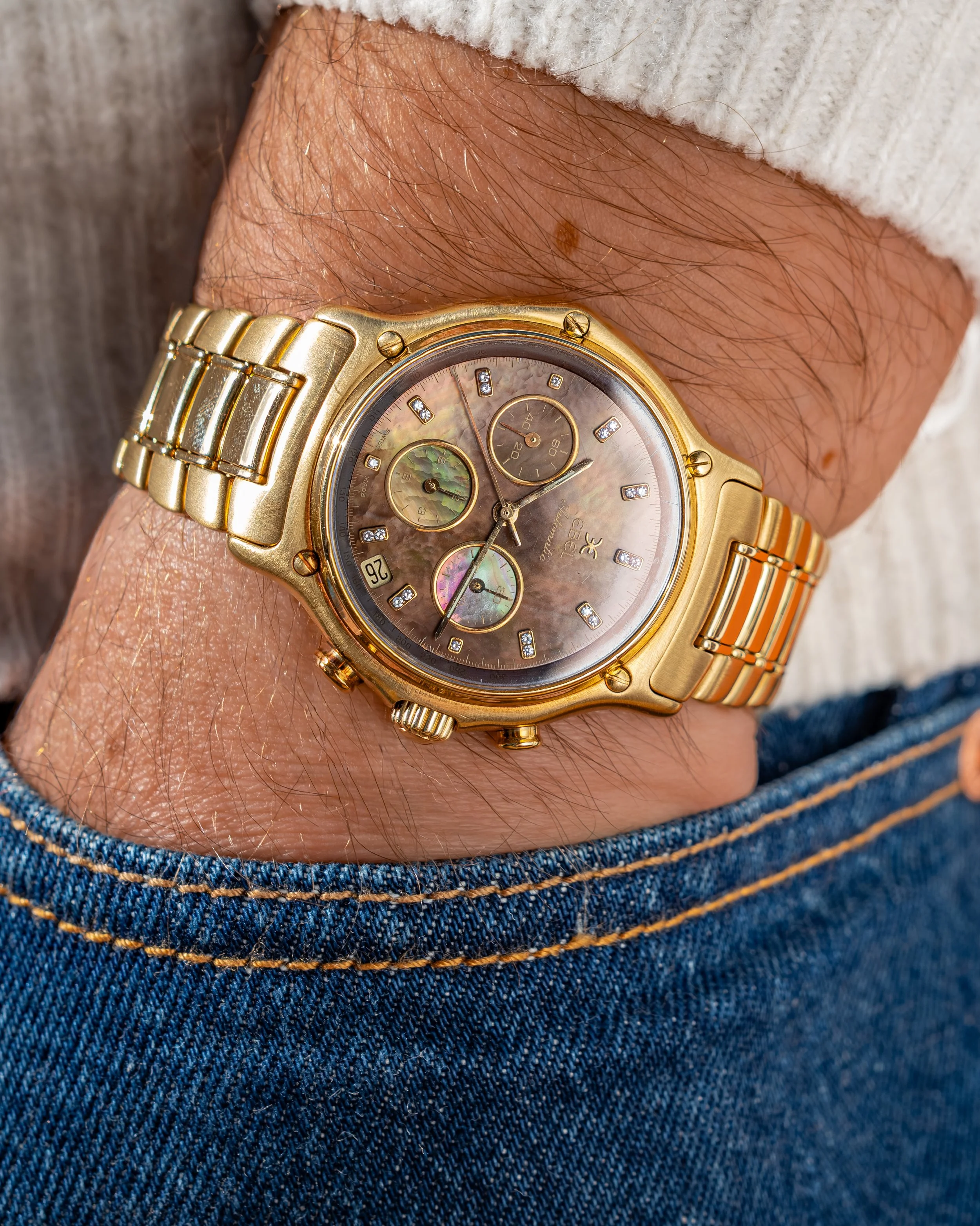 Circa 1990’s Ebel El Primero Chronograph 8134901 Dark Mother-Of-Pearl Dial 14.JPEG