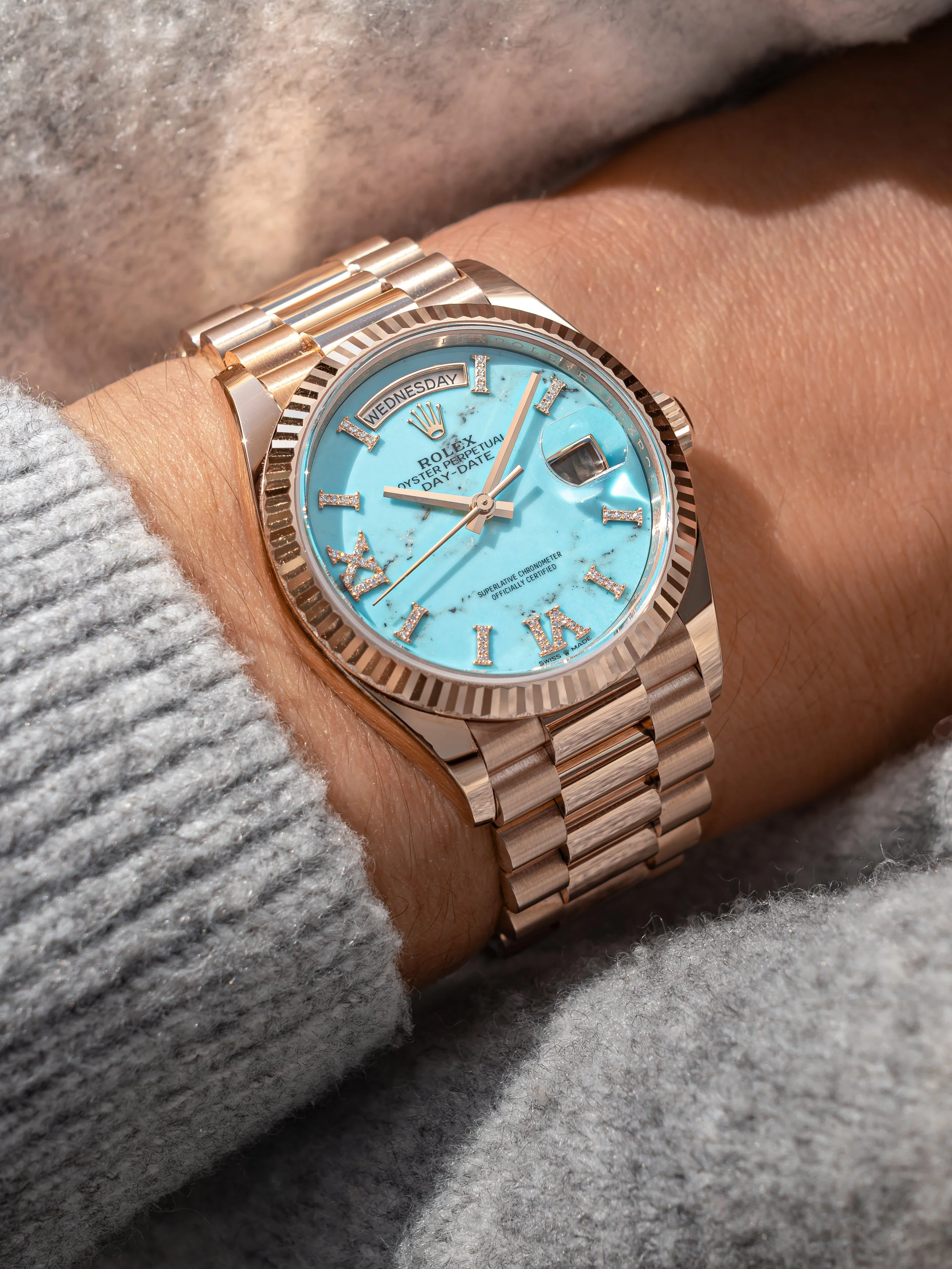 2025 Rolex Day-Date 36 128235 ‘Turquoise Stone’ Complete Set 2.JPEG