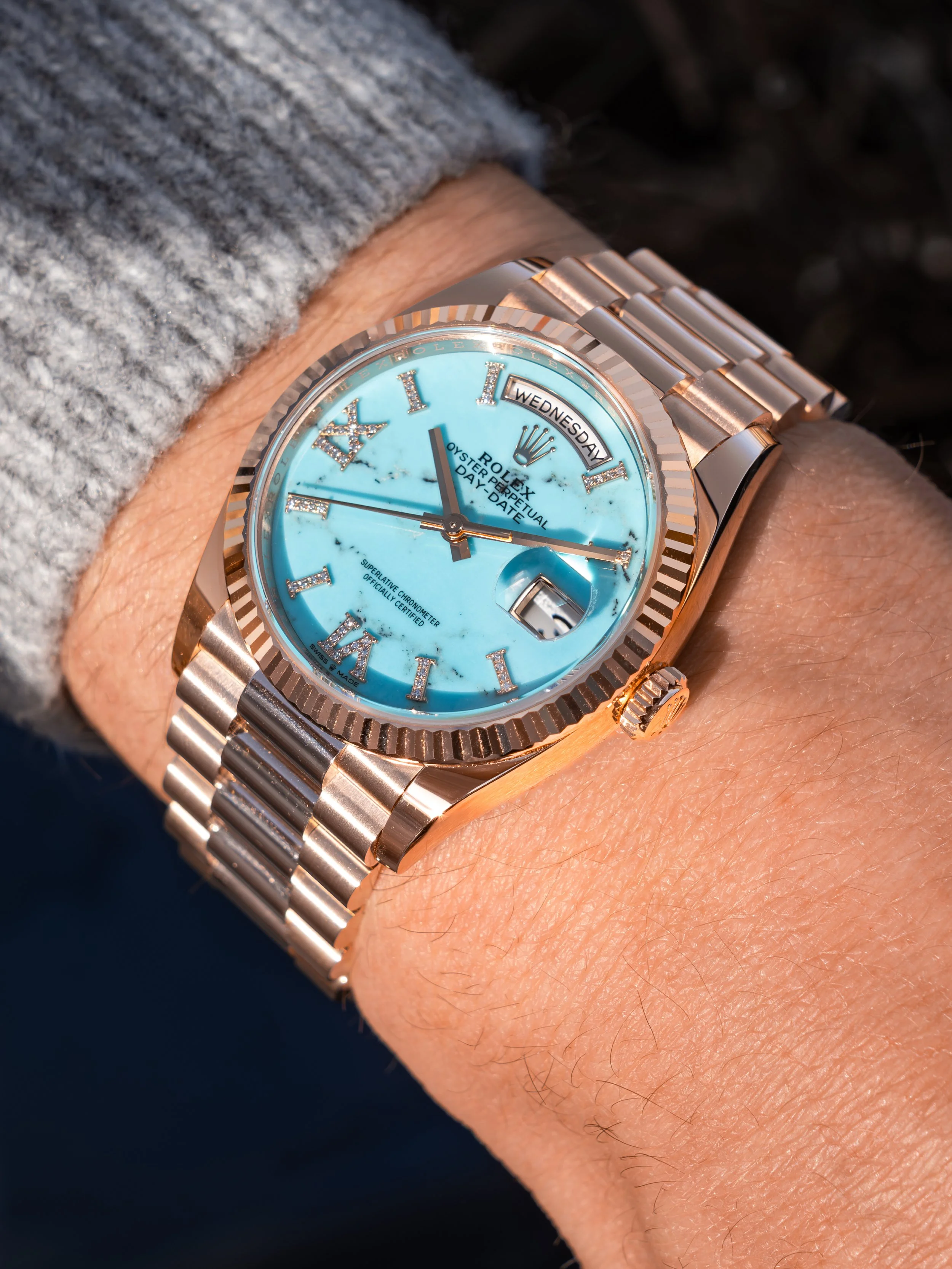 2025 Rolex Day-Date 36 128235 ‘Turquoise Stone’ Complete Set 4.JPEG