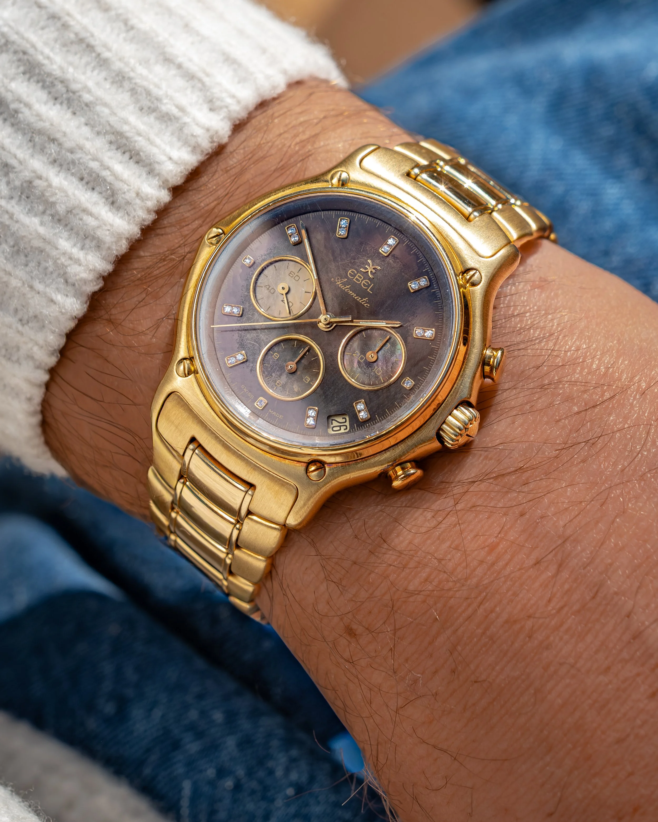 Circa 1990’s Ebel El Primero Chronograph 8134901 Dark Mother-Of-Pearl Dial 13.JPEG