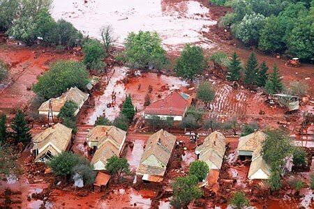 A helicopter view of the red rain in Kerala