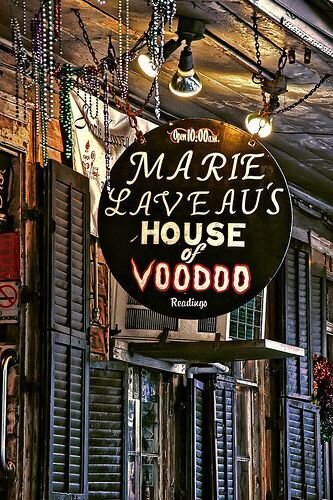 A sign outside the House of Voodoo
