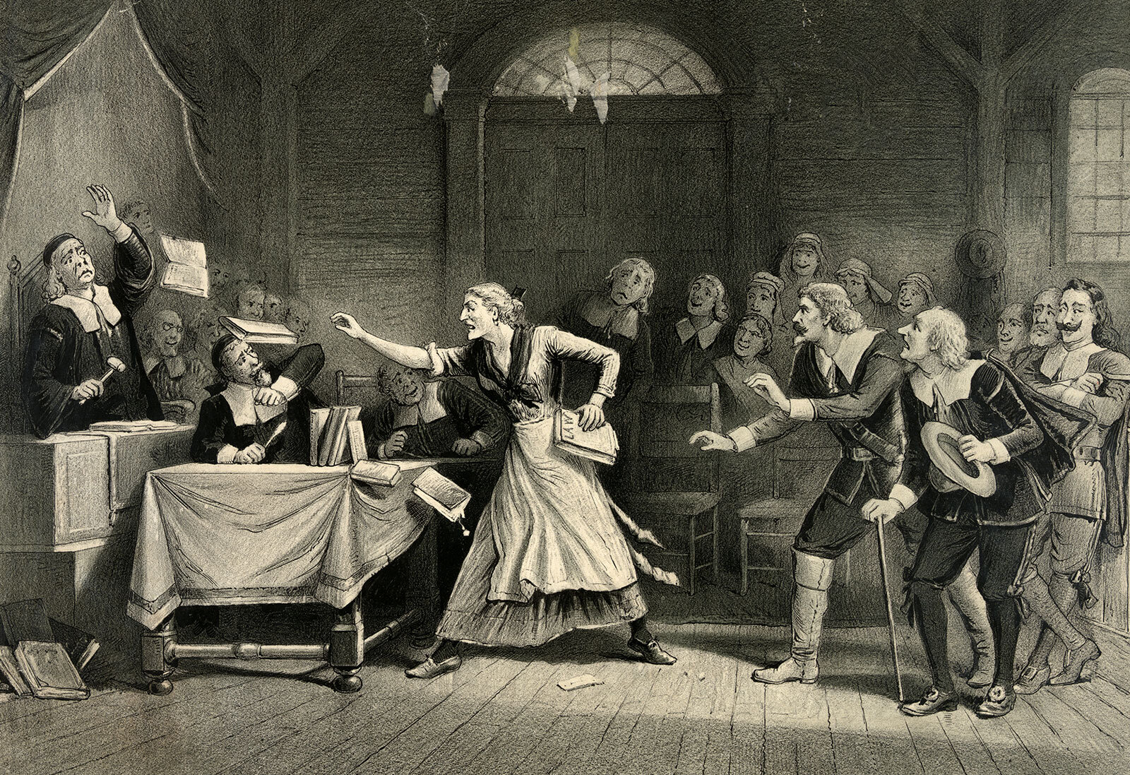An artist's rendition of the Salem witch trials