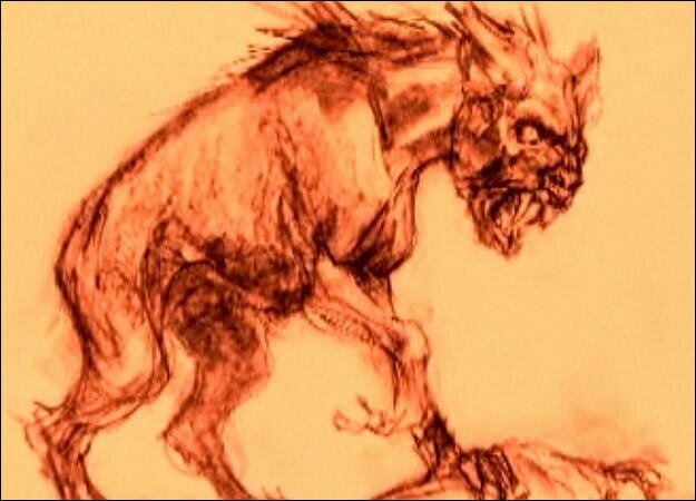 An artist's rendition of the Chupacabra