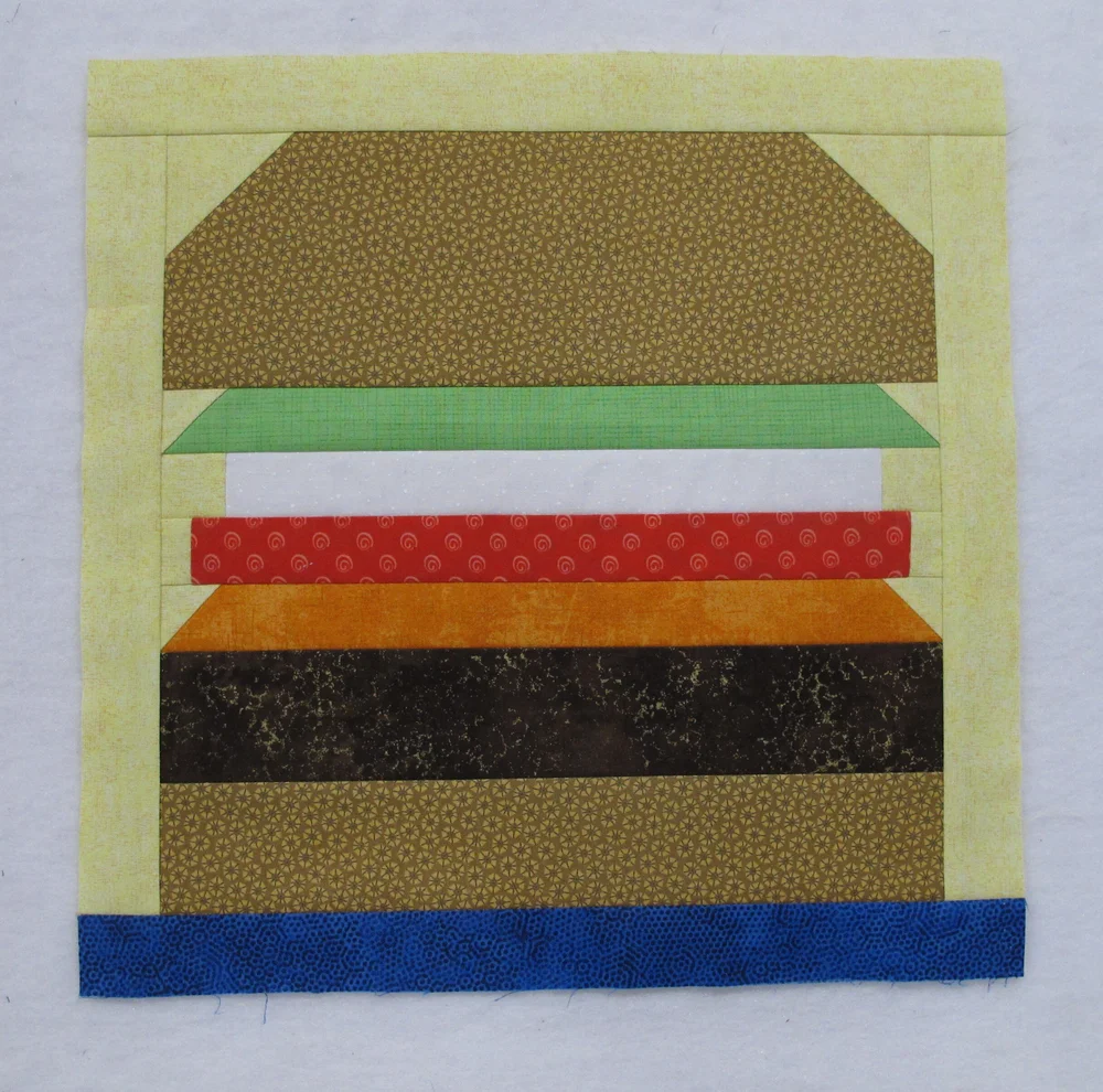 cheeseburger quilt block — Quiltish Corner — Blog