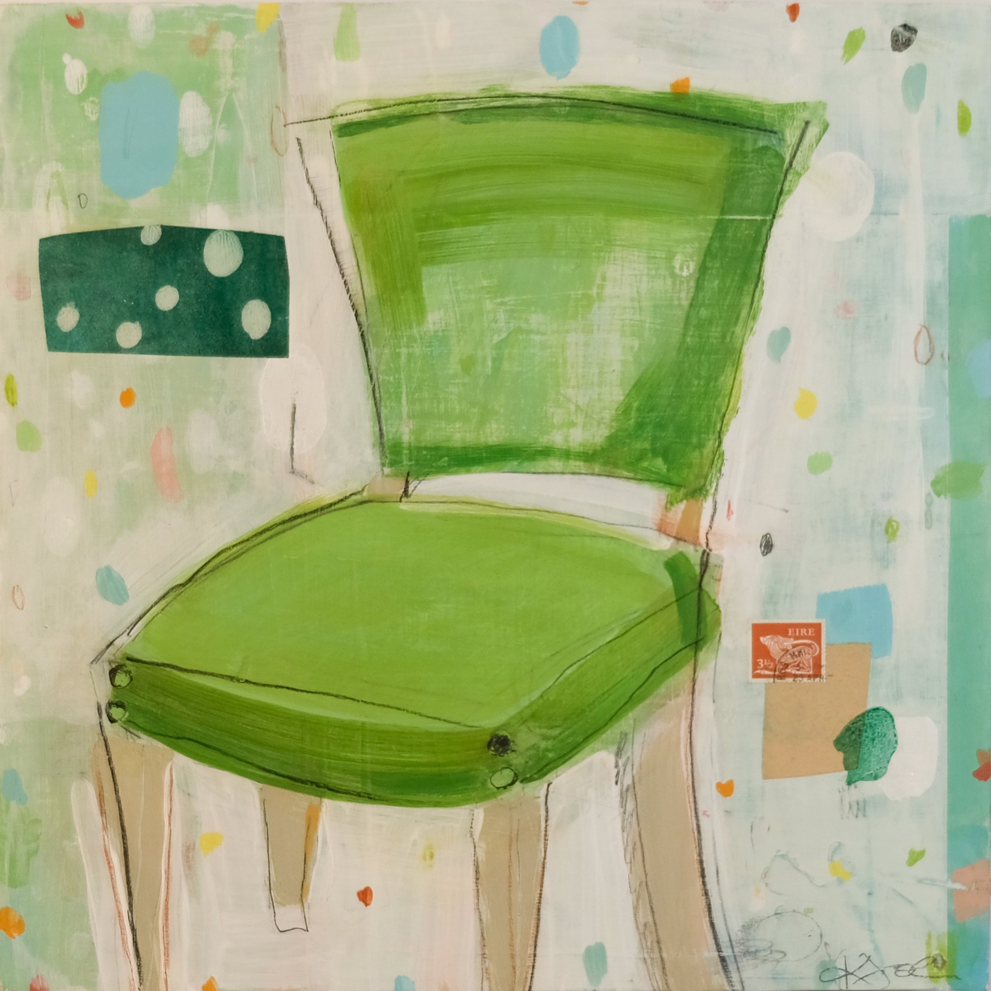 Ghost- Green Chair
