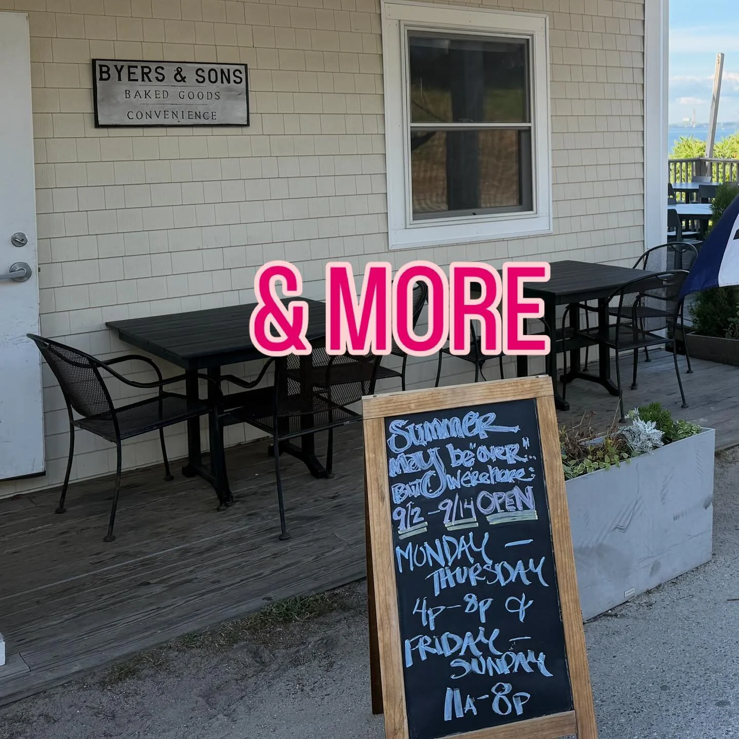 We’re not ready to let summer go!!
TWO ‘& MORE’ weeks- 09/02/25 - 09/14/25:
Monday- Thursday: 4p-8p
Friday - Sunday: 11a- 8p
#open #fall? #summerisstillhere 
#cascobay #maineislands