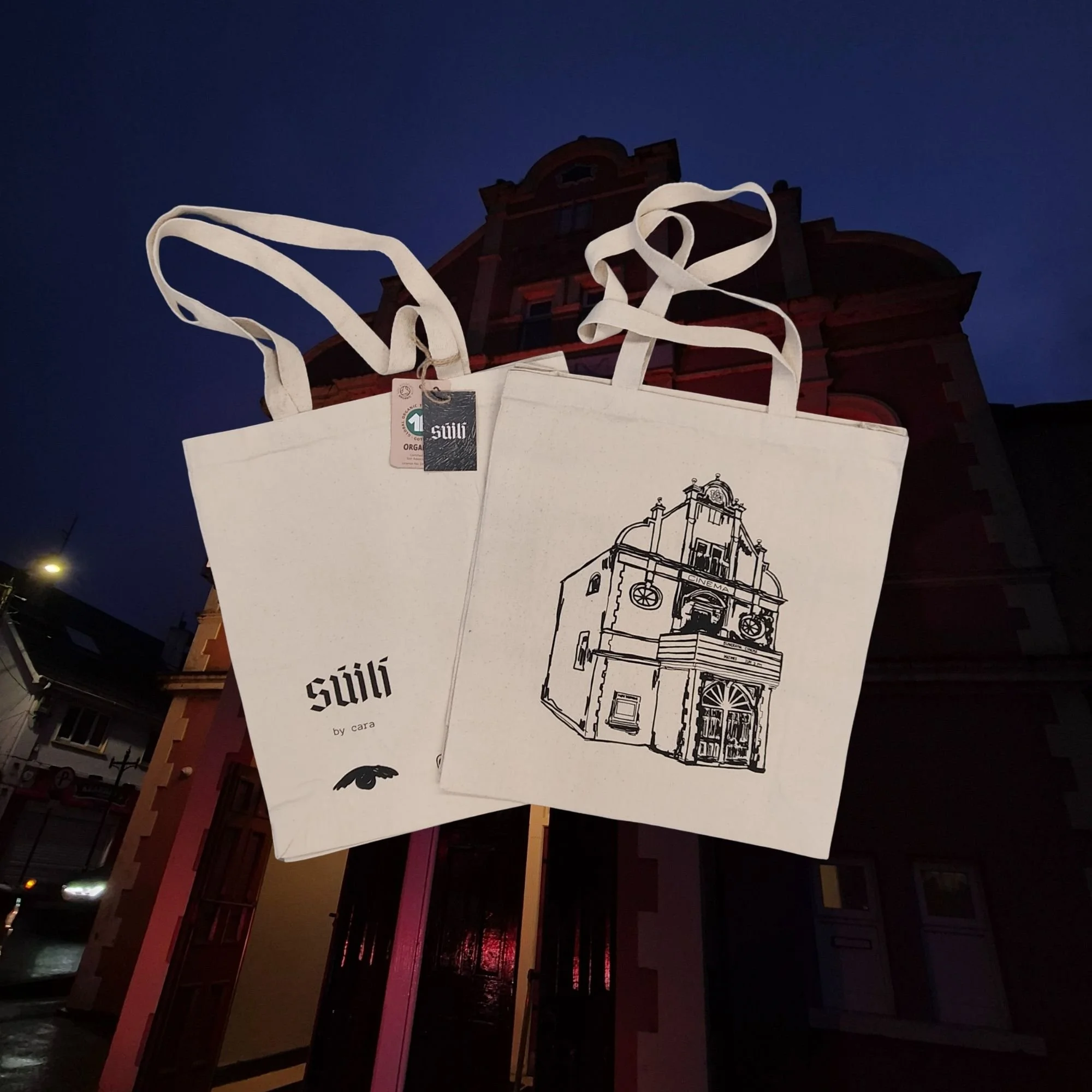 Buncrana Cinema Organic Canvas Tote Bag